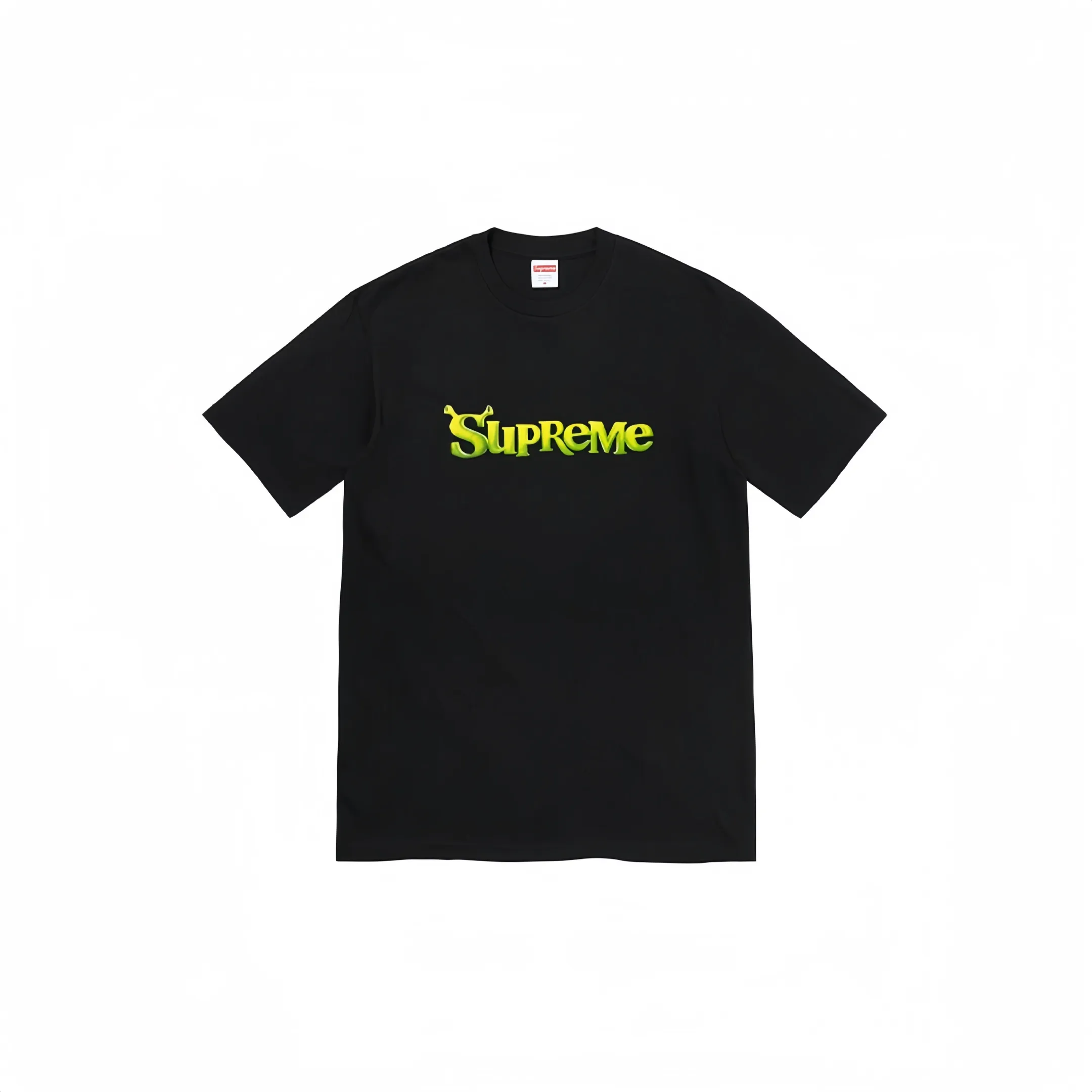 #S80 P110💰 Supreme Week 1 Shrek Tee solid color letter logo printed round neck short-sleeved T-shirt. The same style for men and women is made of 260g combed cotton double yarn. From fabrics to accessories, all three standards are complete and follow ZP. Imported Matsui company's slurry printing will never crack. The whole piece is made with three-needle five-thread technology. The neckline-shoulder seam-sleeve seam is double-lined, which looks more three-dimensional and textured. The same process as the original version, classic version Feel free to compare zp. The whole piece adopts three-needle five-thread craftsmanship. The neckline-shoulder seam-sleeve seam is double-threaded, which looks more three-dimensional and textured.) It has the same craftsmanship as the original original, classic version. Color: black, purple, red, gray, white. Size: S M L XL XXL