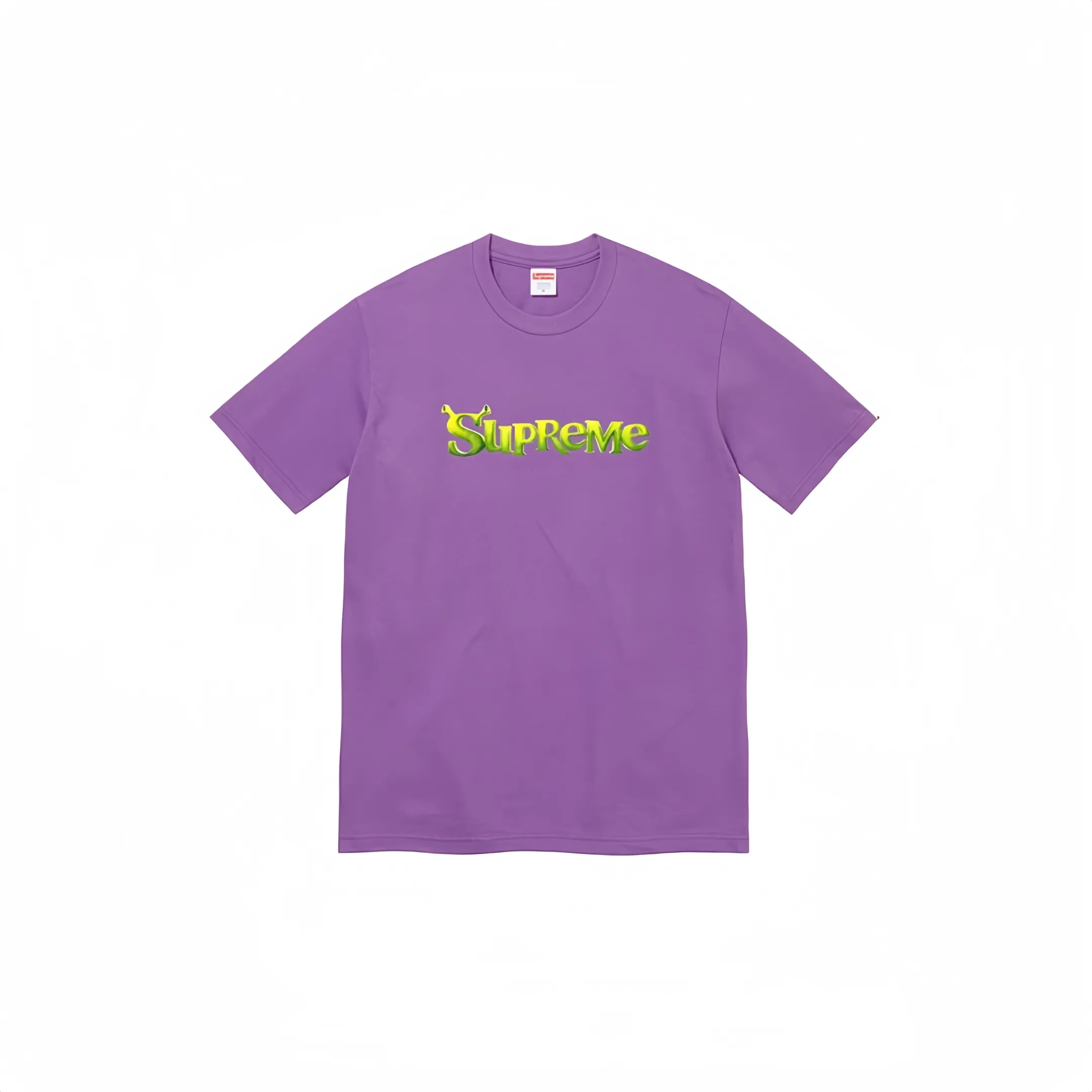 #S80 P110💰 Supreme Week 1 Shrek Tee solid color letter logo printed round neck short-sleeved T-shirt. The same style for men and women is made of 260g combed cotton double yarn. From fabrics to accessories, all three standards are complete and follow ZP. Imported Matsui company's slurry printing will never crack. The whole piece is made with three-needle five-thread technology. The neckline-shoulder seam-sleeve seam is double-lined, which looks more three-dimensional and textured. The same process as the original version, classic version Feel free to compare zp. The whole piece adopts three-needle five-thread craftsmanship. The neckline-shoulder seam-sleeve seam is double-threaded, which looks more three-dimensional and textured.) It has the same craftsmanship as the original original, classic version. Color: black, purple, red, gray, white. Size: S M L XL XXL