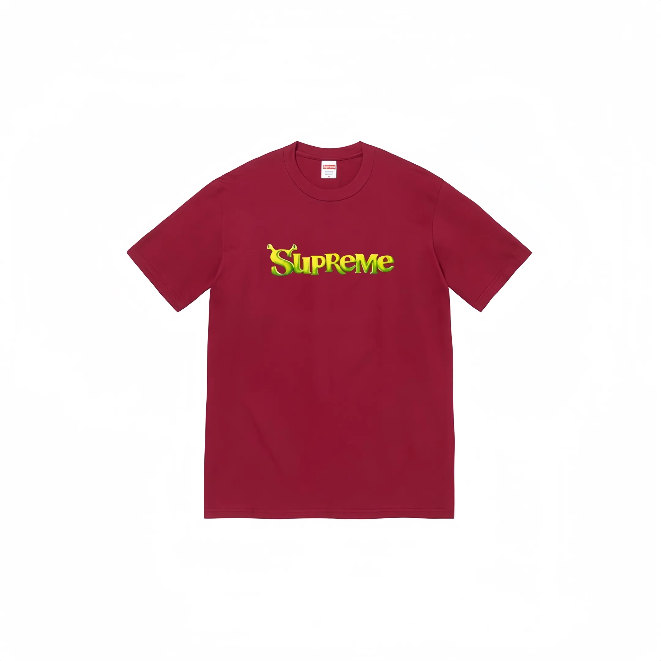 #S80 P110💰 Supreme Week 1 Shrek Tee solid color letter logo printed round neck short-sleeved T-shirt. The same style for men and women is made of 260g combed cotton double yarn. From fabrics to accessories, all three standards are complete and follow ZP. Imported Matsui company's slurry printing will never crack. The whole piece is made with three-needle five-thread technology. The neckline-shoulder seam-sleeve seam is double-lined, which looks more three-dimensional and textured. The same process as the original version, classic version Feel free to compare zp. The whole piece adopts three-needle five-thread craftsmanship. The neckline-shoulder seam-sleeve seam is double-threaded, which looks more three-dimensional and textured.) It has the same craftsmanship as the original original, classic version. Color: black, purple, red, gray, white. Size: S M L XL XXL