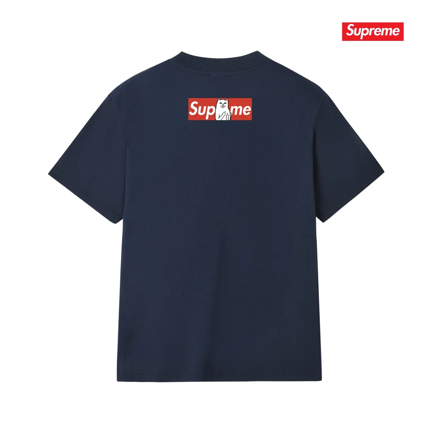 S232 P110💰 Sup Spoof Little Kitty Middle Finger Fashion Brand T-shirt Half Sleeve Men's and Women's Pure Cotton Round Neck Short Sleeve Loose Fit Made of 260g combed cotton double yarn All three standards from fabrics to accessories are in compliance with ZP Imported Matsui Company slurry printing will never crack The whole piece adopts three-needle five-thread technology (neckline-shoulder seam-sleeve seam double line, looks more three-dimensional and textured) The same process as the original version, classic version Feel free to compare zp. The whole piece adopts three-needle five-thread craftsmanship (neckline-shoulder seam-sleeve seam double thread, which looks more three-dimensional and textured). It has the same craftsmanship as the original original, classic version. Color: black, white, light gray, pink, navy. Size: S M L XL XXL