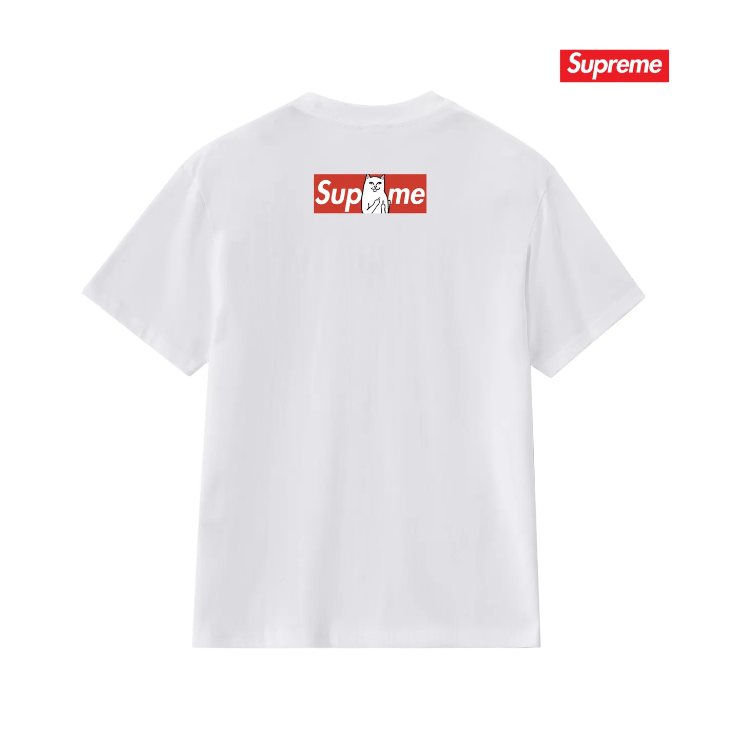 S232 P110💰 Sup Spoof Little Kitty Middle Finger Fashion Brand T-shirt Half Sleeve Men's and Women's Pure Cotton Round Neck Short Sleeve Loose Fit Made of 260g combed cotton double yarn All three standards from fabrics to accessories are in compliance with ZP Imported Matsui Company slurry printing will never crack The whole piece adopts three-needle five-thread technology (neckline-shoulder seam-sleeve seam double line, looks more three-dimensional and textured) The same process as the original version, classic version Feel free to compare zp. The whole piece adopts three-needle five-thread craftsmanship (neckline-shoulder seam-sleeve seam double thread, which looks more three-dimensional and textured). It has the same craftsmanship as the original original, classic version. Color: black, white, light gray, pink, navy. Size: S M L XL XXL