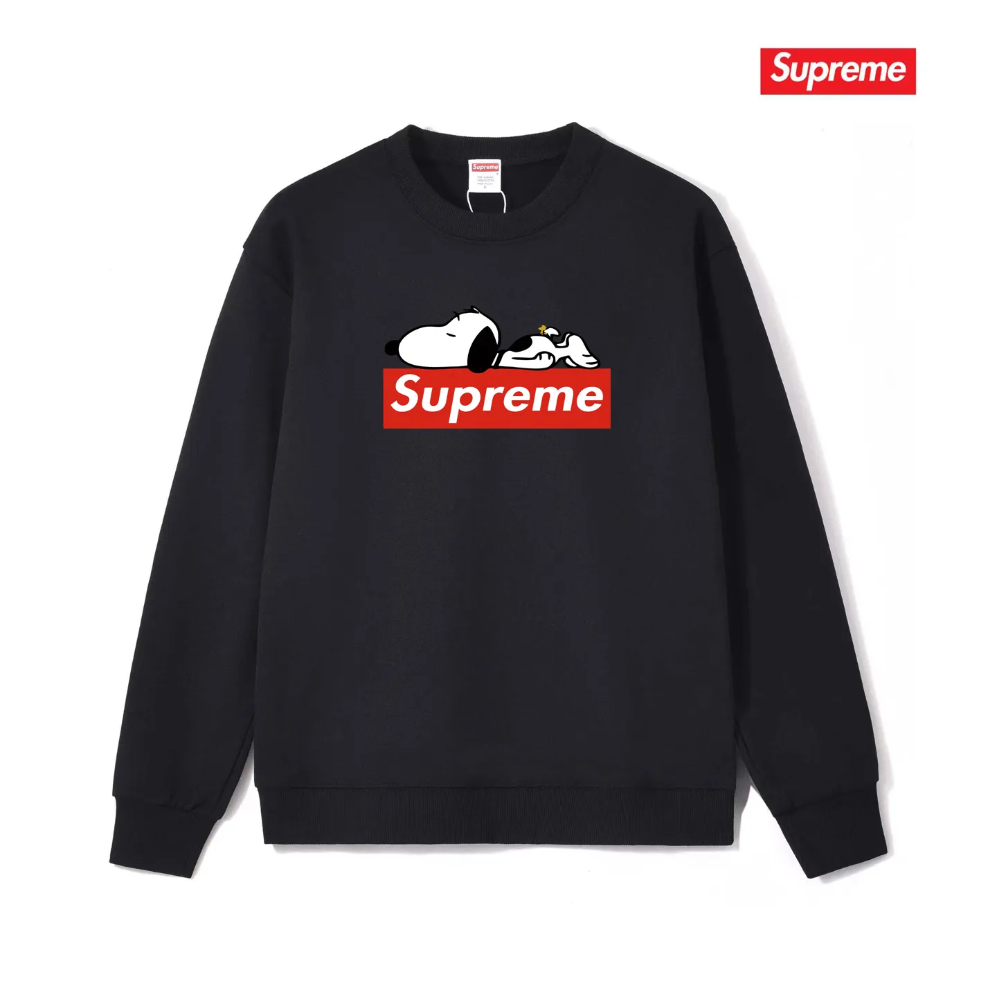 Style No. S1166 #terryp150💰Fleece 160💰Sup Internet celebrity Snoopy print round neck sweatshirt Made of 400 grams of large terry (drop shoulder large version) fabric, soft texture and no pilling Imported environmentally friendly printing glue The pattern is bright and three-dimensional Quality💥Same style for men and women The upper body is trendy Color: black white gray Size: S M L XL XXL