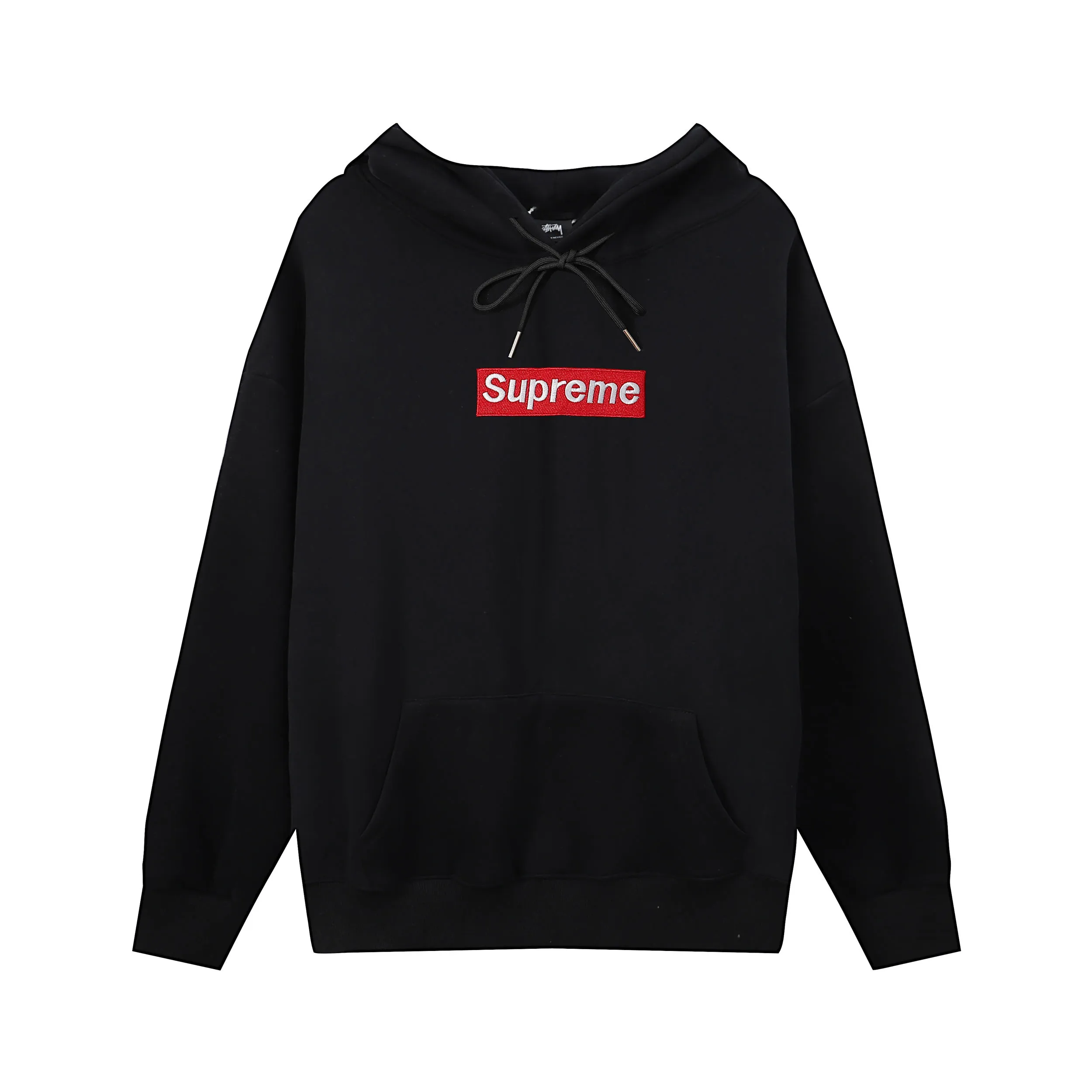 P218 sup basic fleece hooded sweatshirt black white gray SMLXL size chart size S M L XL bust 60 62 64 66 length 70 72 74 76 shoulder width 58 60 62 64