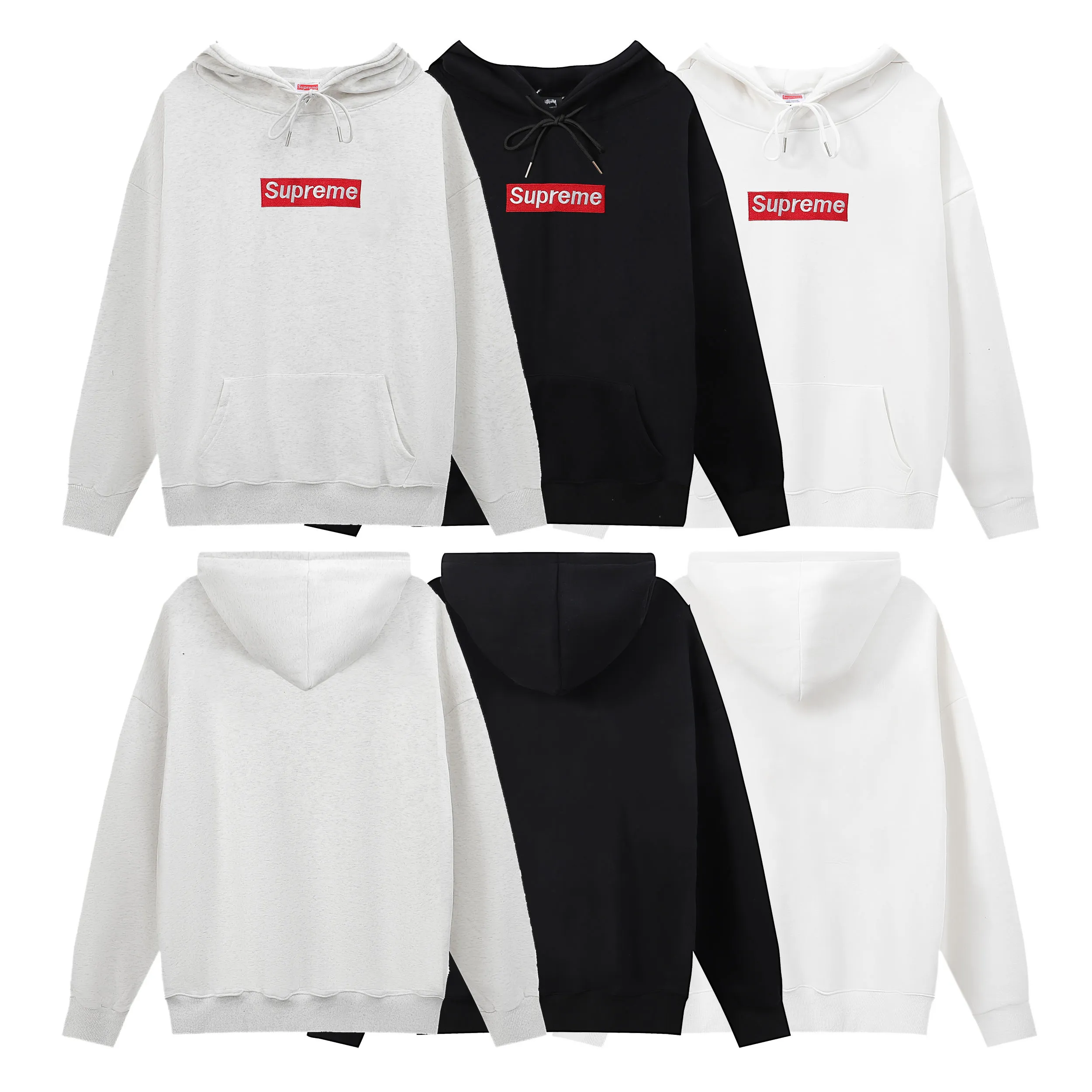 P218 sup basic fleece hooded sweatshirt black white gray SMLXL size chart size S M L XL bust 60 62 64 66 length 70 72 74 76 shoulder width 58 60 62 64