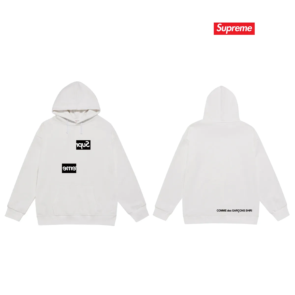 Style No. S2220 #terry P160💰 Velvet P170💰 Sup joint limited edition chest asymmetrical box print men's and women's hooded sweatshirt Made of 400g large terry 430g silver fox velvet (off-shoulder large version) fabric, soft texture and no pilling Imported environmentally friendly printing glue The pattern is bright and three-dimensional Quality 💥Same style for men and women The upper body is trendy Color: black white gray Size: S M L XL XXL