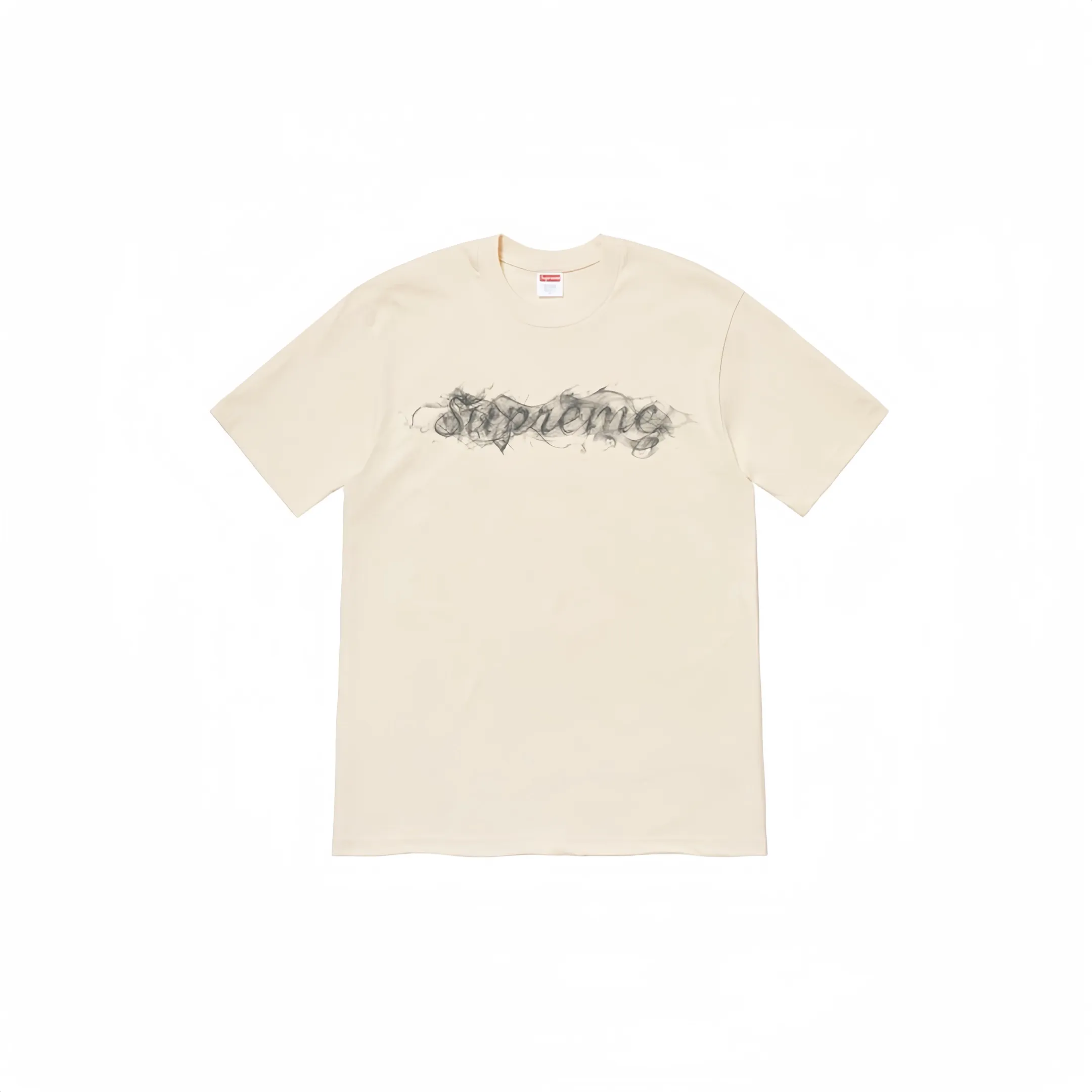 #S71 P110💰 Supreme Week0 Smoke Tee Smoke Logo smoke ring letters casual short-sleeved T-shirt. The same style for men and women is made of 260 grams of combed cotton double yarn. From fabrics to accessories, all three standards are complete and follow ZP. Imported Matsui company's slurry printing will never crack. The whole piece is made of three-needle five-thread technology. The neckline-shoulder seam-sleeve seam is double-lined, which looks more three-dimensional and textured.) The same process as the original version, classic version Feel free to compare zp. The whole piece adopts three-needle five-thread craftsmanship. The neckline-shoulder seam-sleeve seam is double-threaded, which looks more three-dimensional and textured.) It has the same craftsmanship as the original original, classic version. Color: Yellow, Red, Rice, Black, Hidden White, Size: S M L XL XXL