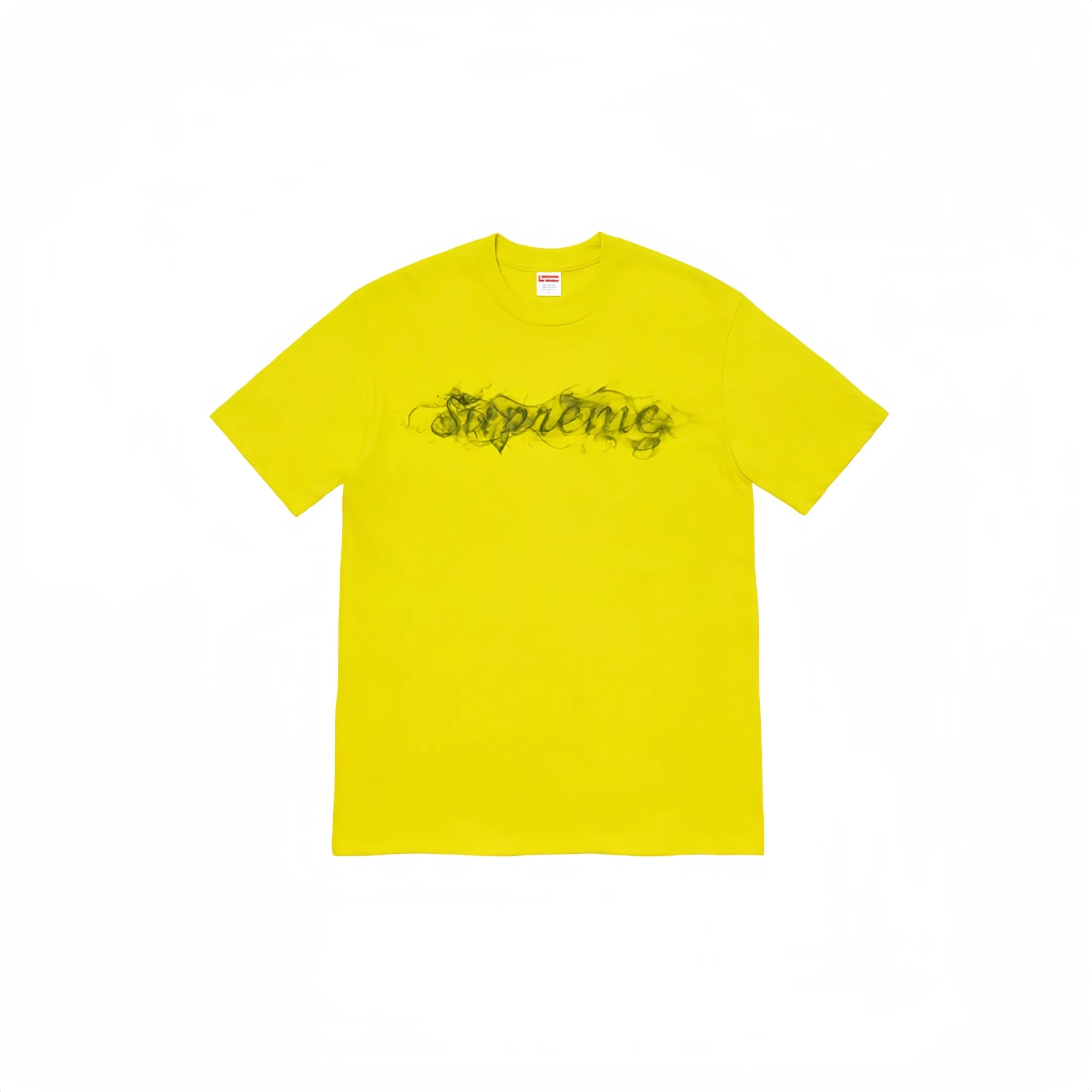 #S71 P110💰 Supreme Week0 Smoke Tee Smoke Logo smoke ring letters casual short-sleeved T-shirt. The same style for men and women is made of 260 grams of combed cotton double yarn. From fabrics to accessories, all three standards are complete and follow ZP. Imported Matsui company's slurry printing will never crack. The whole piece is made of three-needle five-thread technology. The neckline-shoulder seam-sleeve seam is double-lined, which looks more three-dimensional and textured.) The same process as the original version, classic version Feel free to compare zp. The whole piece adopts three-needle five-thread craftsmanship. The neckline-shoulder seam-sleeve seam is double-threaded, which looks more three-dimensional and textured.) It has the same craftsmanship as the original original, classic version. Color: Yellow, Red, Rice, Black, Hidden White, Size: S M L XL XXL