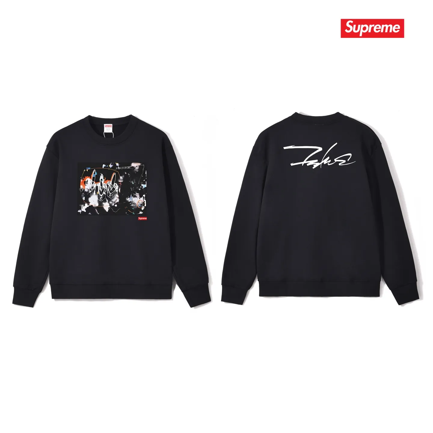 Style No. S1116 #terry p150💰 Velvet 160💰 Supreme SS22 Week15 Supreme/Futura2000 Tee New York graffiti master art chest print round neck sweatshirt Made of 400 grams of large terry (drop shoulder large version) fabric, soft texture and no pilling Imported environmentally friendly printing glue The pattern is bright and three-dimensional Quality 💥Same style for men and women The upper body is trendy Color: black white gray Size: S M L XL XXL