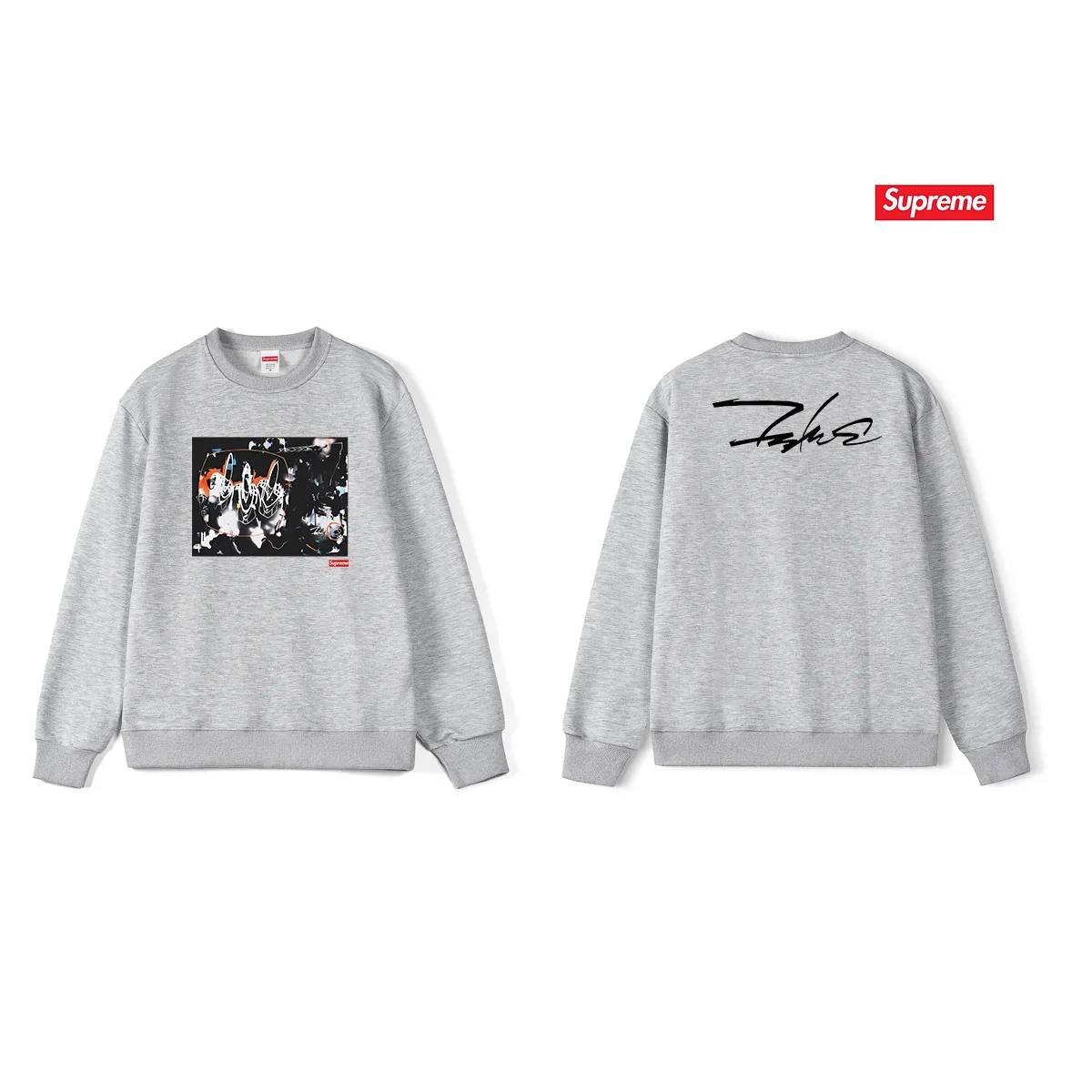Style No. S1116 #terry p150💰 Velvet 160💰 Supreme SS22 Week15 Supreme/Futura2000 Tee New York graffiti master art chest print round neck sweatshirt Made of 400 grams of large terry (drop shoulder large version) fabric, soft texture and no pilling Imported environmentally friendly printing glue The pattern is bright and three-dimensional Quality 💥Same style for men and women The upper body is trendy Color: black white gray Size: S M L XL XXL