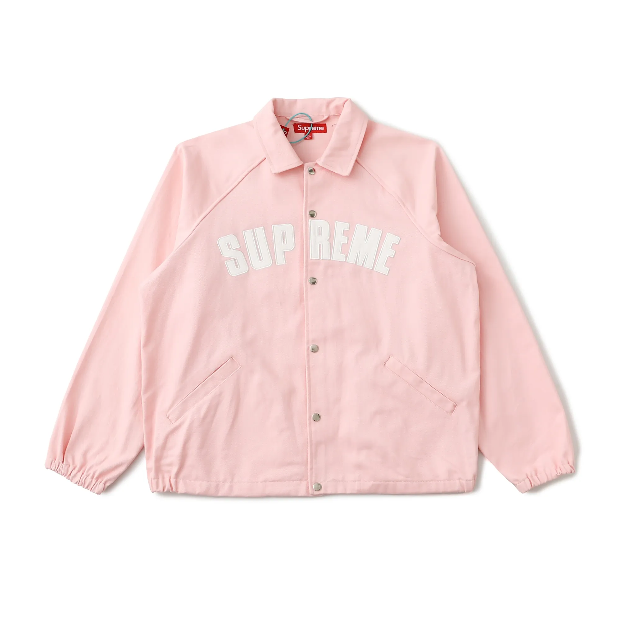 🅿️400 S291 Top Version Supreme SS25 WEEK17 Arc Denim Coaches Jacket Logo American Washed Coaches Jacket Same style for men and women Purchased in the original version All details are restored to the same Just close your eyes and enter Color: Black Denim Blue Pink Size: S M L XL (176 145 wear M loose)
