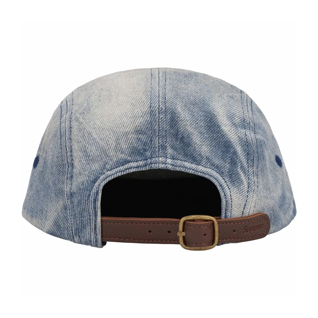 S398💰p136 Supreme 24SS Washed Chino Leather Buckle Baseball Cap Peaked Cap Color: Black Red Leopard Print Washed Blue Snake Print