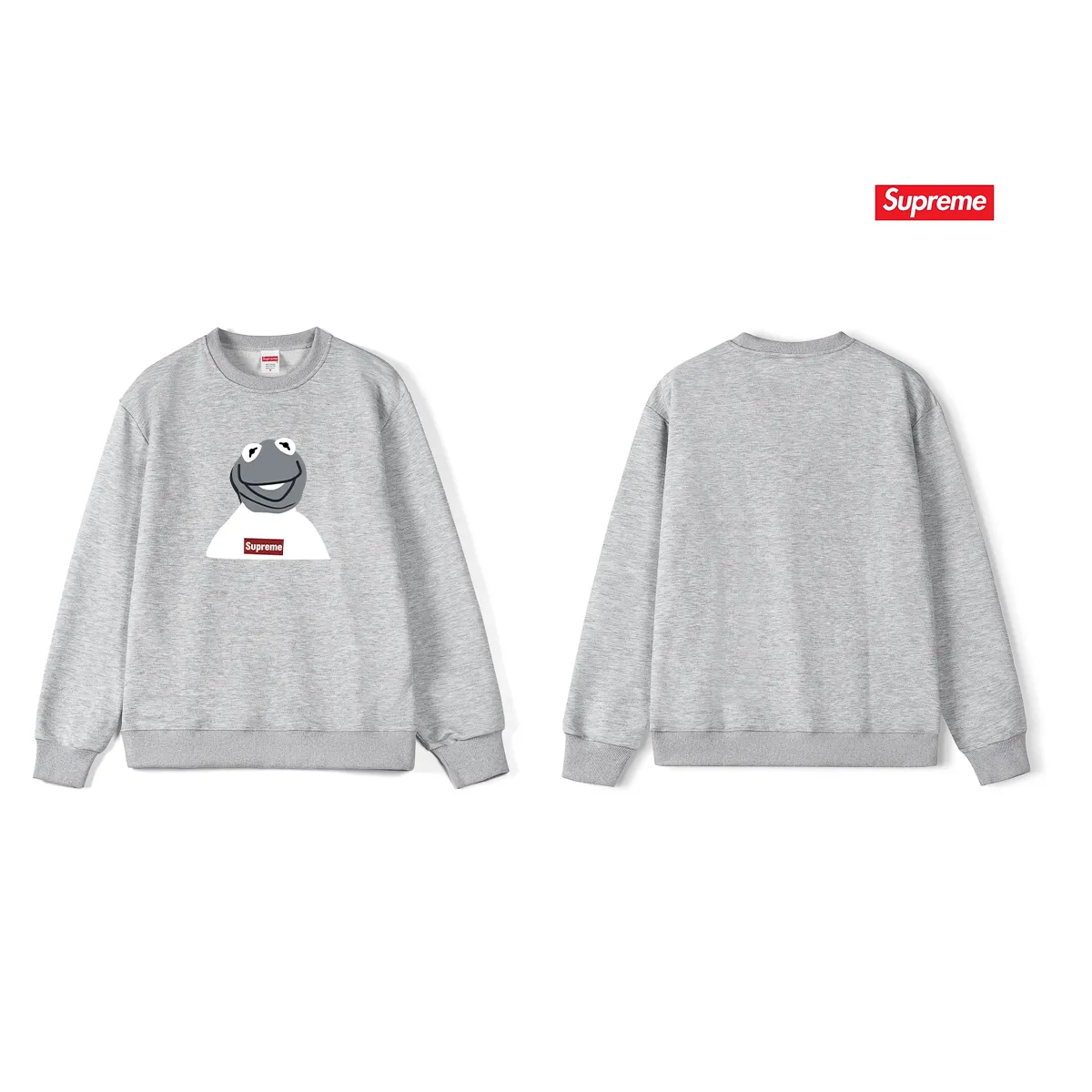 Style No. S1225 #terry p150💰 Velvet 160💰 supreme 08ss kermit Sesame Street Frog round neck sweatshirt Made of 400g large terry (drop shoulder large version) fabric, soft texture and no pilling Imported environmentally friendly printing glue The pattern is bright and three-dimensional Quality💥Same style for men and women The upper body is trendy Color: black white gray Size: S M L XL XXL
