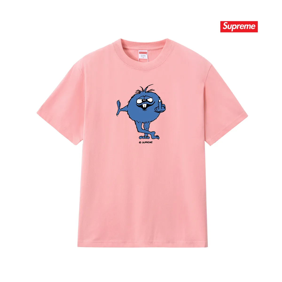 S210 P110💰 SS24 trendy brand SUP funny boy printed short-sleeved pattern T-shirt pure cotton round neck half-sleeved bottoming shirt for men and women. Loose fit. Made of 260 grams of combed cotton double yarn. All three standards are complete from fabrics to accessories. ZP. Imported Matsui company slurry printing will never crack. The whole piece adopts three-needle five-thread technology. The neckline-shoulder seam-sleeve seam is double-lined, which looks more three-dimensional and textured.) The same process as the original version, classic version Feel free to compare zp. The whole piece adopts three-needle five-thread craftsmanship (neckline-shoulder seam-sleeve seam double thread, which looks more three-dimensional and textured). It has the same craftsmanship as the original original, classic version. Color: black, white, light gray, pink, navy. Size: S M L XL XXL