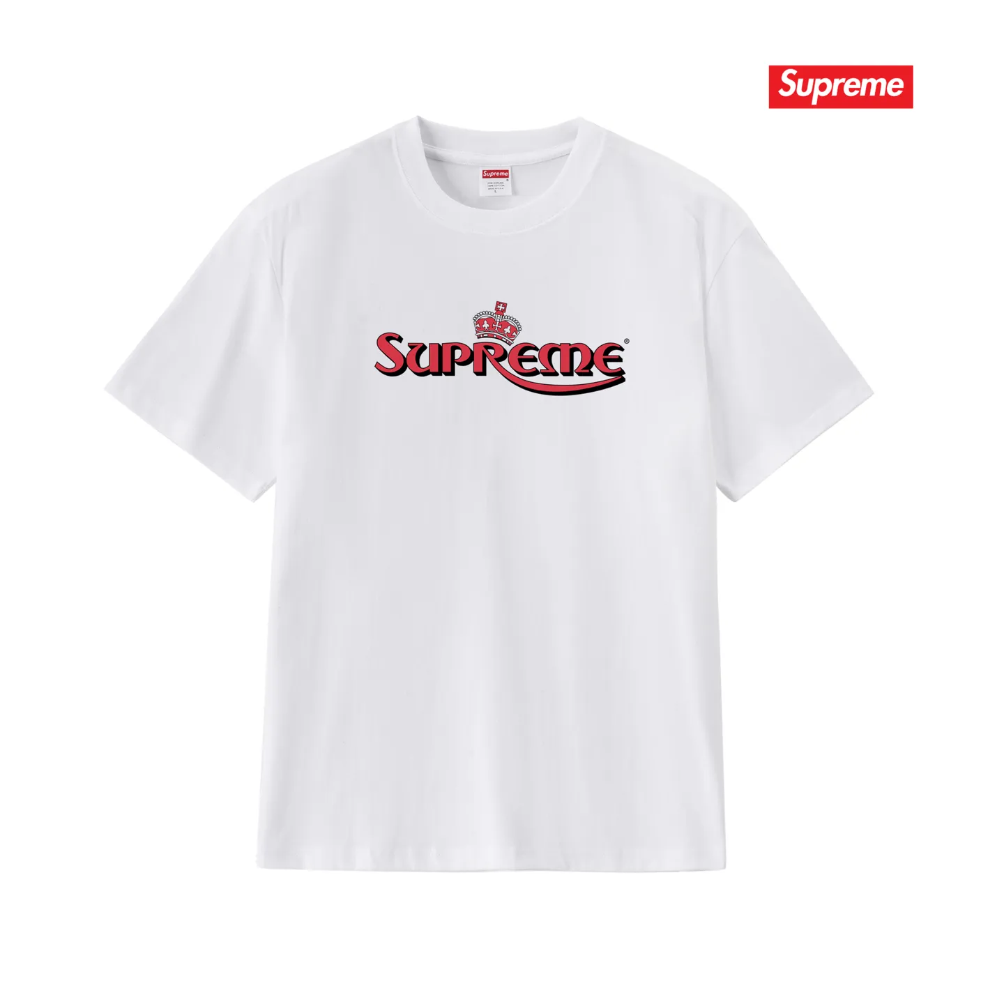 S223 P110💰 SupSS23 WEEK18 series CROWN TEE letter printed round neck pullover short-sleeved T-shirt for men and women. Loose fit. Made of 260g combed cotton double yarn. From fabrics to accessories, all three standards are complete and comply with ZP. Imported Matsui company slurry printing will never crack. The whole piece is made with a three-needle five-thread process. The neckline-shoulder seam-sleeve seam is double-lined, and it looks more three-dimensional and textured. The process is the same as the authentic original version. The classic version. Feel free to compare zp. The whole piece is made of a three-needle five-thread process. The neckline-shoulder seam-sleeve seam is double-threaded, which looks more three-dimensional and textured. The process is the same as the authentic original version. The classic version. Color: Black White Light Gray Pink Navy Size: S M L XL XXL