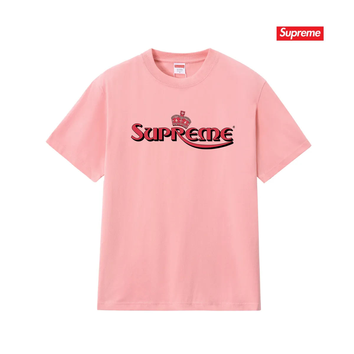 S223 P110💰 SupSS23 WEEK18 series CROWN TEE letter printed round neck pullover short-sleeved T-shirt for men and women. Loose fit. Made of 260g combed cotton double yarn. From fabrics to accessories, all three standards are complete and comply with ZP. Imported Matsui company slurry printing will never crack. The whole piece is made with a three-needle five-thread process. The neckline-shoulder seam-sleeve seam is double-lined, and it looks more three-dimensional and textured. The process is the same as the authentic original version. The classic version. Feel free to compare zp. The whole piece is made of a three-needle five-thread process. The neckline-shoulder seam-sleeve seam is double-threaded, which looks more three-dimensional and textured. The process is the same as the authentic original version. The classic version. Color: Black White Light Gray Pink Navy Size: S M L XL XXL