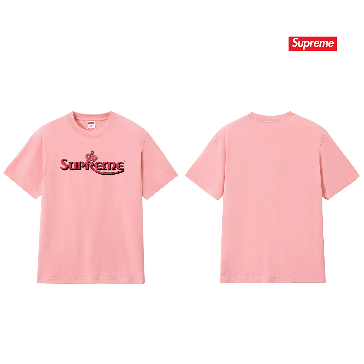 S223 P110💰 SupSS23 WEEK18 series CROWN TEE letter printed round neck pullover short-sleeved T-shirt for men and women. Loose fit. Made of 260g combed cotton double yarn. From fabrics to accessories, all three standards are complete and comply with ZP. Imported Matsui company slurry printing will never crack. The whole piece is made with a three-needle five-thread process. The neckline-shoulder seam-sleeve seam is double-lined, and it looks more three-dimensional and textured. The process is the same as the authentic original version. The classic version. Feel free to compare zp. The whole piece is made of a three-needle five-thread process. The neckline-shoulder seam-sleeve seam is double-threaded, which looks more three-dimensional and textured. The process is the same as the authentic original version. The classic version. Color: Black White Light Gray Pink Navy Size: S M L XL XXL