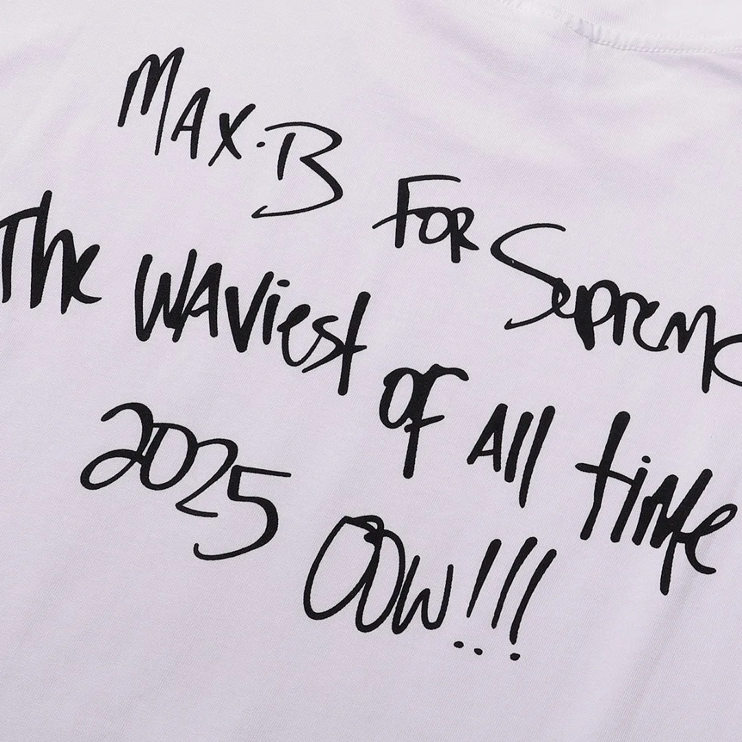 P136 SUPREME 25SS MAX B TEE New York legendary rapper character photo short sleeve black white size shoulder width chest length S 52 56 70 M 54 58 72 L 56 60 74 XL 58 62 76