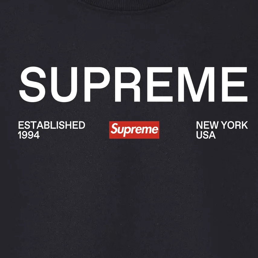 Style No. S1075 #terry p150💰 Velvet 160💰 Supreme Week 1 Est. 1994 Tee letter printed round neck sweatshirt Made of 400g large terry (drop shoulder large version) fabric, soft texture and no pilling Imported environmentally friendly printing glue The pattern is bright and three-dimensional Quality 💥Same style for men and women The upper body is trendy Color: black white gray Size: S M L XL XXL