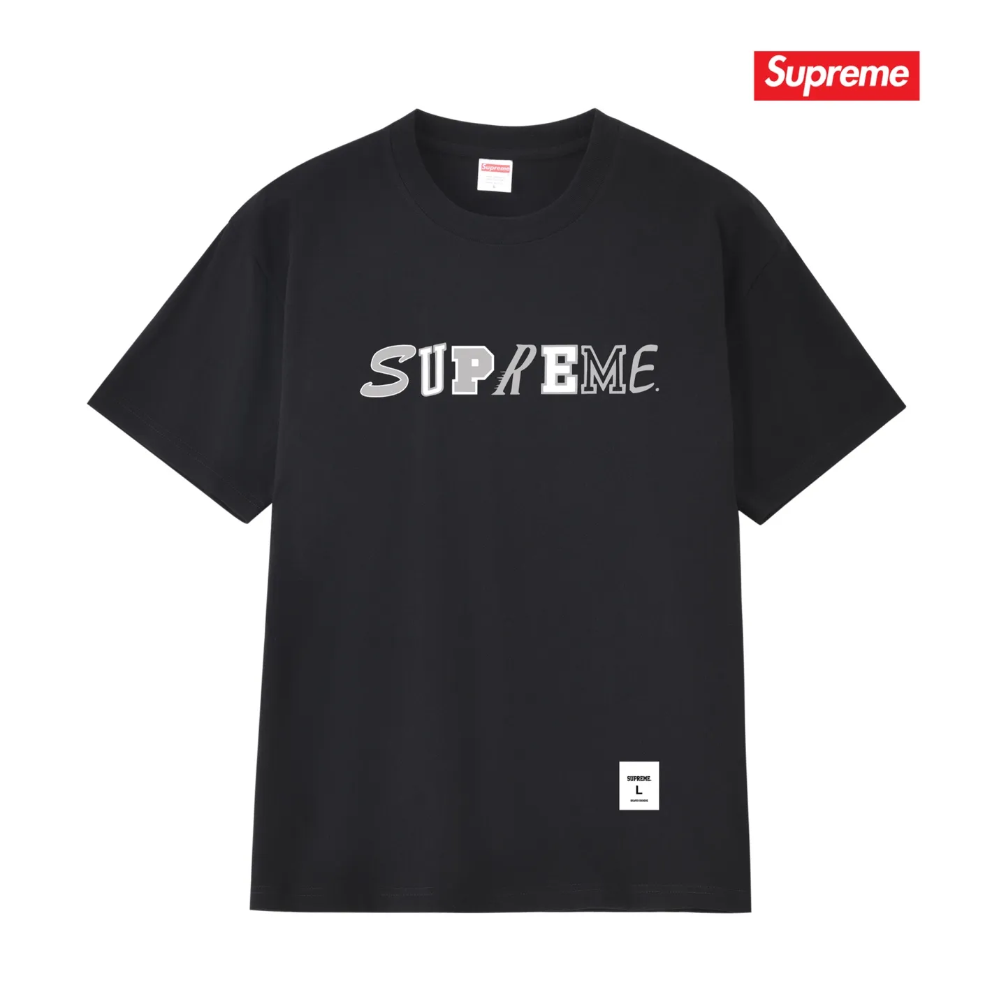 S255 P110💰 Supreme FW20 Week 3 Collage Logo S/S Top Special letter logo round neck short-sleeved American trendy T-shirt. Same style for men and women. Loose fit. Made of 260g combed cotton double yarn. From fabric to accessories, all three standards are complete and follow ZP. Imported Matsui company slurry printing will never crack. The whole piece is made with a three-needle five-thread process. The neckline-shoulder seam-sleeve seam is double-lined, and it looks more three-dimensional and textured. The process is the same as the authentic original version. The classic version. Feel free to compare zp. The whole piece is made of a three-needle five-thread process. The neckline-shoulder seam-sleeve seam is double-threaded, which looks more three-dimensional and textured. The process is the same as the authentic original version. The classic version. Color: Black White Light Gray Pink Navy Size: S M L XL XXL