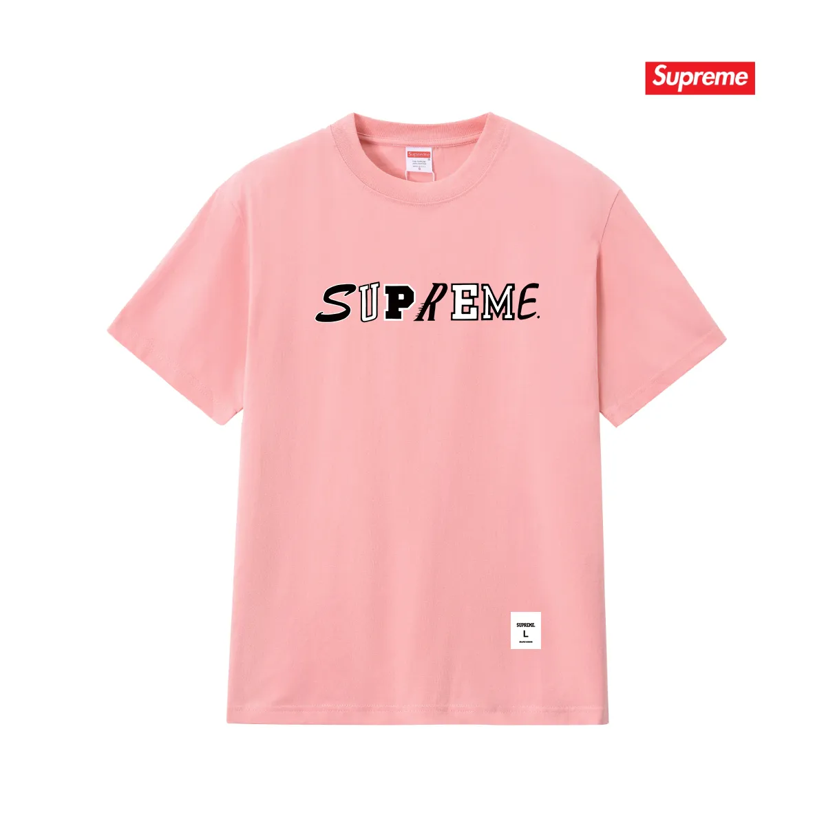S255 P110💰 Supreme FW20 Week 3 Collage Logo S/S Top Special letter logo round neck short-sleeved American trendy T-shirt. Same style for men and women. Loose fit. Made of 260g combed cotton double yarn. From fabric to accessories, all three standards are complete and follow ZP. Imported Matsui company slurry printing will never crack. The whole piece is made with a three-needle five-thread process. The neckline-shoulder seam-sleeve seam is double-lined, and it looks more three-dimensional and textured. The process is the same as the authentic original version. The classic version. Feel free to compare zp. The whole piece is made of a three-needle five-thread process. The neckline-shoulder seam-sleeve seam is double-threaded, which looks more three-dimensional and textured. The process is the same as the authentic original version. The classic version. Color: Black White Light Gray Pink Navy Size: S M L XL XXL