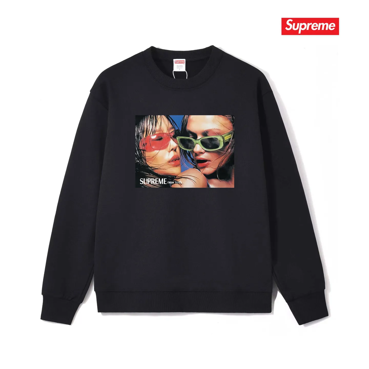 Style No. S1102 #terry p150💰 Velvet 160💰 Supreme SS23 Week9 EYEWEARTEE character print round neck sweatshirt Made of 400g large terry (drop shoulder large version) fabric, soft texture and no pilling Imported environmentally friendly printing glue The pattern is bright and three-dimensional Quality💥Same style for men and women The upper body is trendy Color: black white gray Size: S M L XL XXL