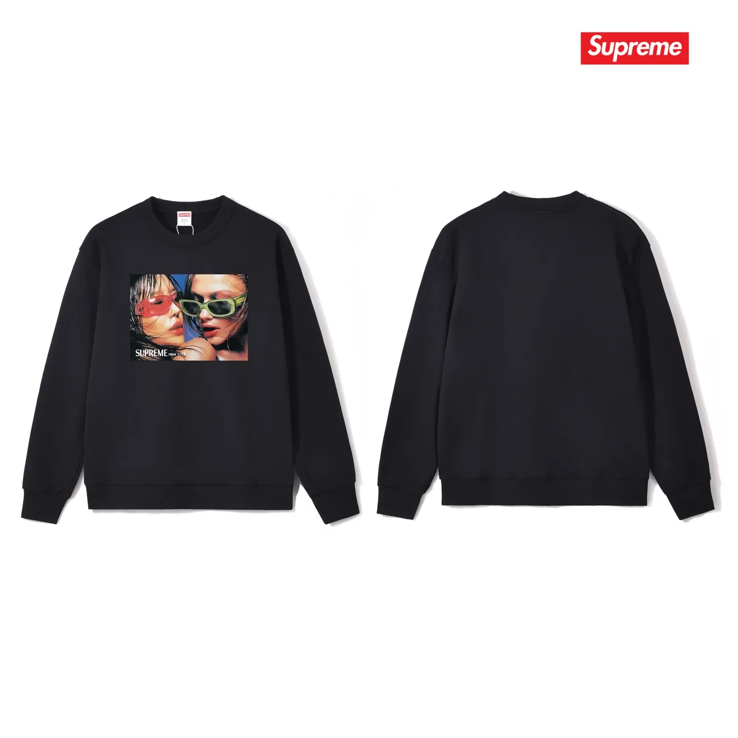 Style No. S1102 #terry p150💰 Velvet 160💰 Supreme SS23 Week9 EYEWEARTEE character print round neck sweatshirt Made of 400g large terry (drop shoulder large version) fabric, soft texture and no pilling Imported environmentally friendly printing glue The pattern is bright and three-dimensional Quality💥Same style for men and women The upper body is trendy Color: black white gray Size: S M L XL XXL