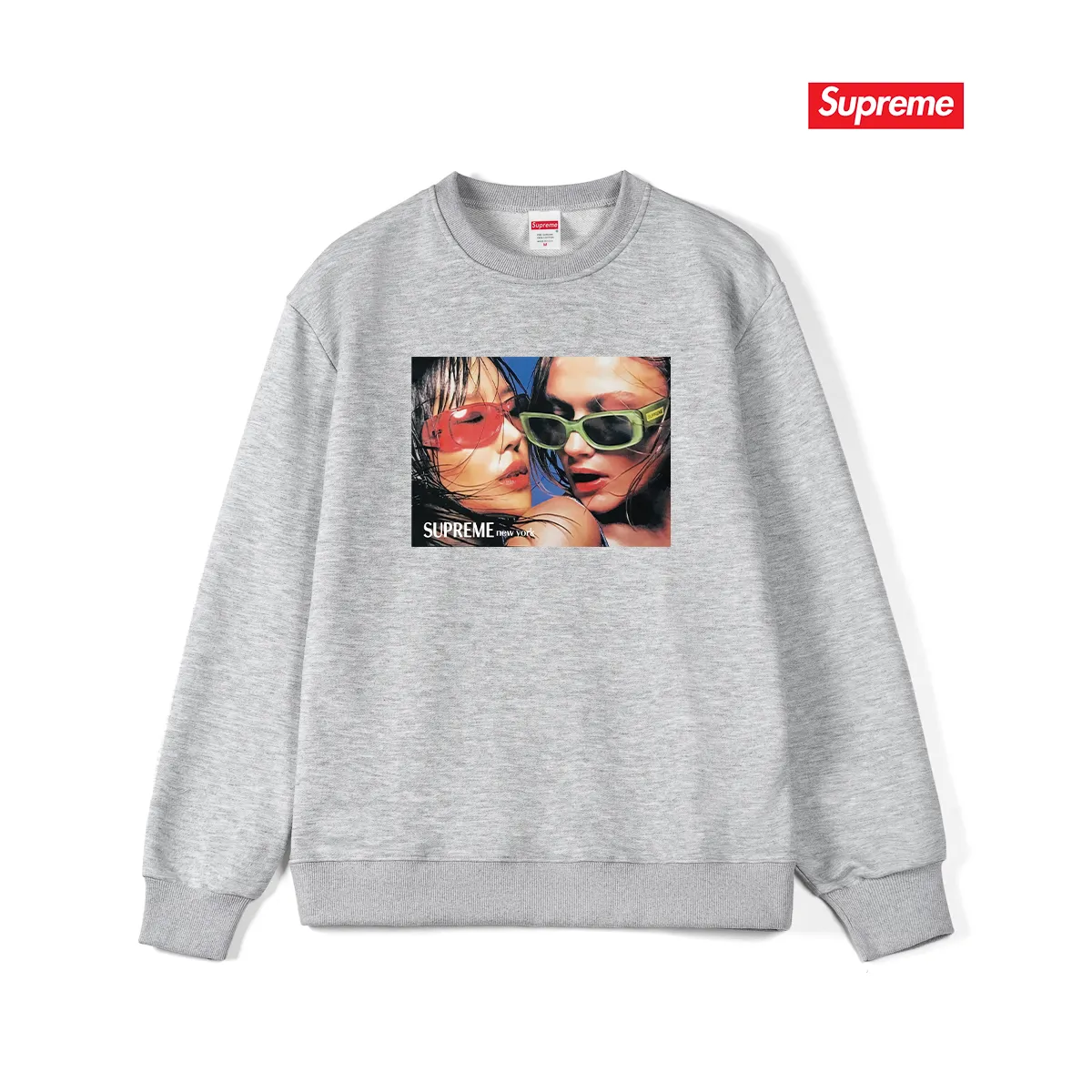 Style No. S1102 #terry p150💰 Velvet 160💰 Supreme SS23 Week9 EYEWEARTEE character print round neck sweatshirt Made of 400g large terry (drop shoulder large version) fabric, soft texture and no pilling Imported environmentally friendly printing glue The pattern is bright and three-dimensional Quality💥Same style for men and women The upper body is trendy Color: black white gray Size: S M L XL XXL