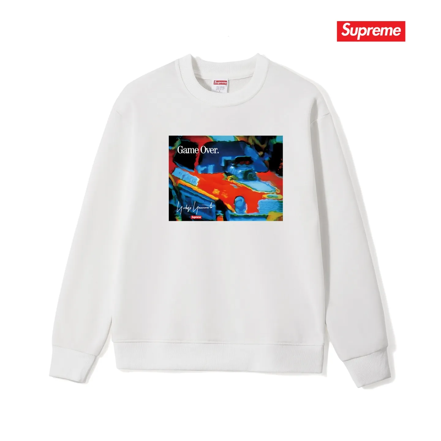 Style No. S1100 #terry p150💰 Velvet 160💰 Supreme Week4Supreme Game Over" round neck sweatshirt Made of 400 grams of large terry (drop shoulder large version) fabric, soft texture and no pilling Imported environmentally friendly printing glue The pattern is bright and three-dimensional Quality 💥Same style for men and women The upper body is trendy Color: black white gray Size: S M L XL XXL