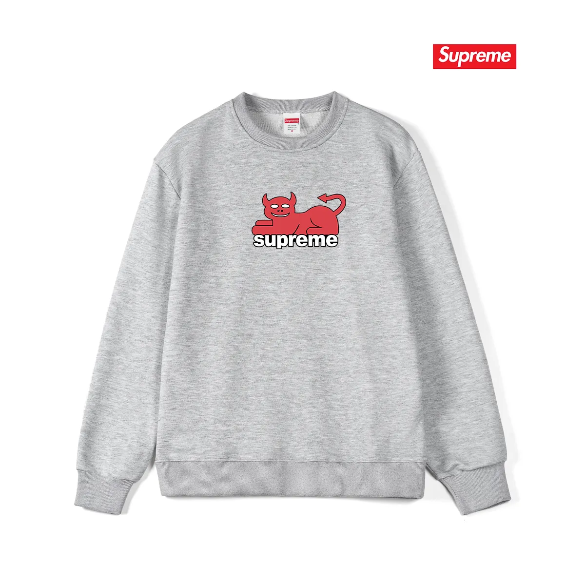 Style No. S1146 #terry p150💰 plus fleece 160💰 24SS TOY MACHINE DEVIL CAT TEE new little devil cat round neck sweatshirt Made of 400 grams of large terry (off-shoulder large version) fabric, soft texture and no pilling Imported environmentally friendly printing glue, bright and three-dimensional pattern, quality 💥Same style for men and women, the upper body is trendy Color: black white gray Size: S M L XL XXL