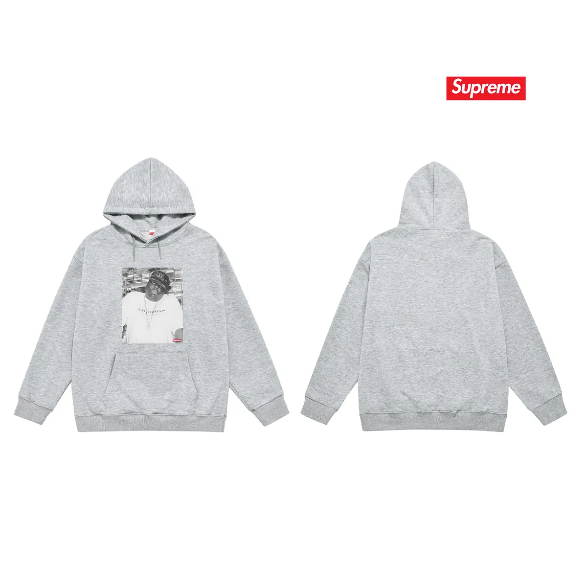 Style No. S2183 #terry P160💰 Velvet P170💰 Sup FW24 Casual, comfortable logo pattern on the chest, hooded sweatshirt Made of 400g large terry 430g silver fox velvet (off-shoulder large version) fabric, soft and non-pilling, imported environmentally friendly printing glue, bright and three-dimensional pattern, quality 💥Same style for men and women, the upper body is trendy Color: black white gray Size: S M L XL XXL