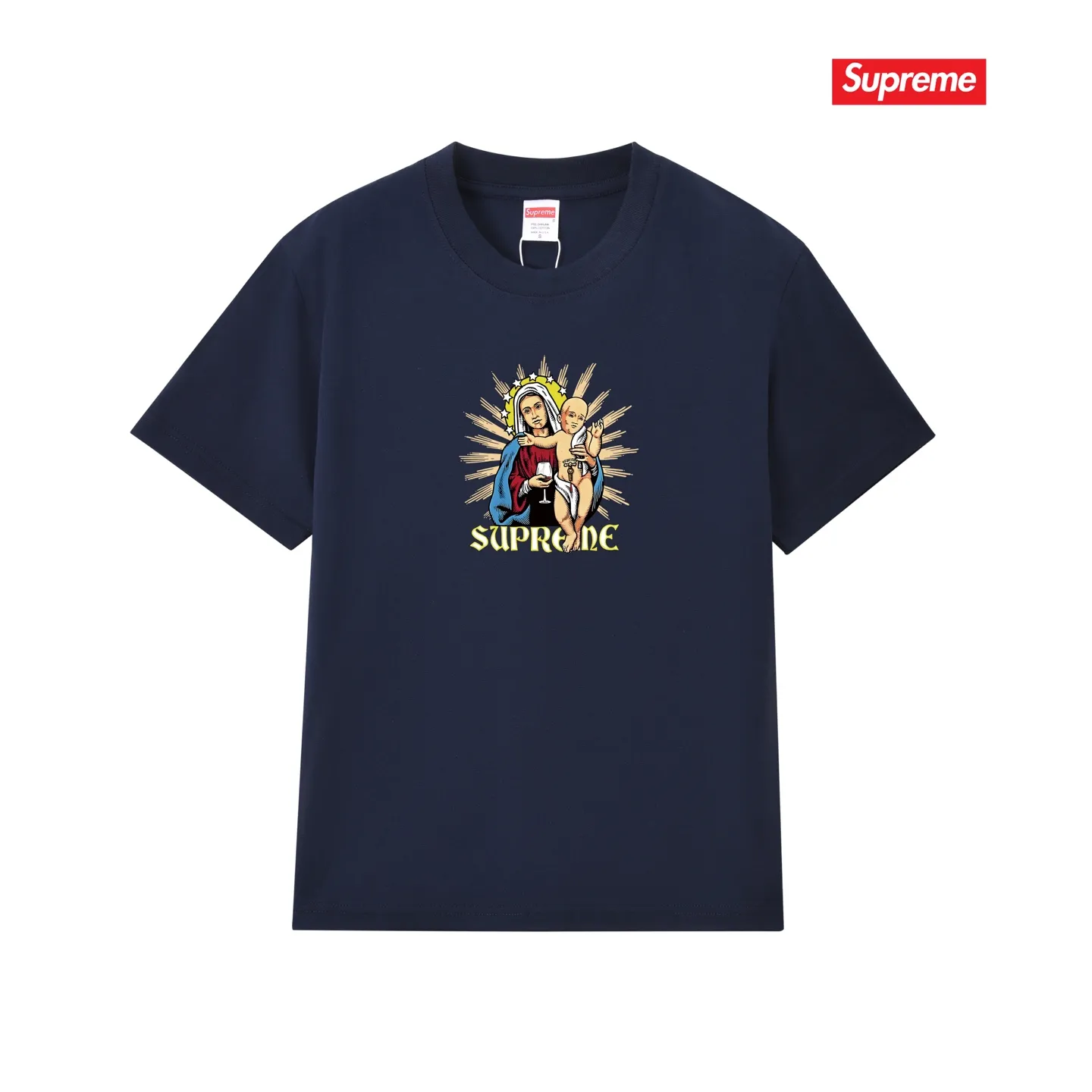 S176 P110💰 Sup FW24 T-shirt series WEEK8 chest printed pattern, versatile and comfortable short-sleeved T-shirt, same style for men and women, loose fit, made of 260g combed cotton double yarn, all three standards are complete from fabrics to accessories, ZP imported Matsui company's slurry printing will never crack, the whole thing adopts three-needle five-thread technology (collar-shoulder seam-sleeve seam double line, looks more three-dimensional and textured) consistent with the original version, classic version Feel free to compare zp. The whole piece adopts three-needle five-thread craftsmanship (neckline-shoulder seam-sleeve seam double thread, which looks more three-dimensional and textured). It has the same craftsmanship as the original original, classic version. Color: black, white, navy blue, light gray, pink. Size: S M L XL XXL