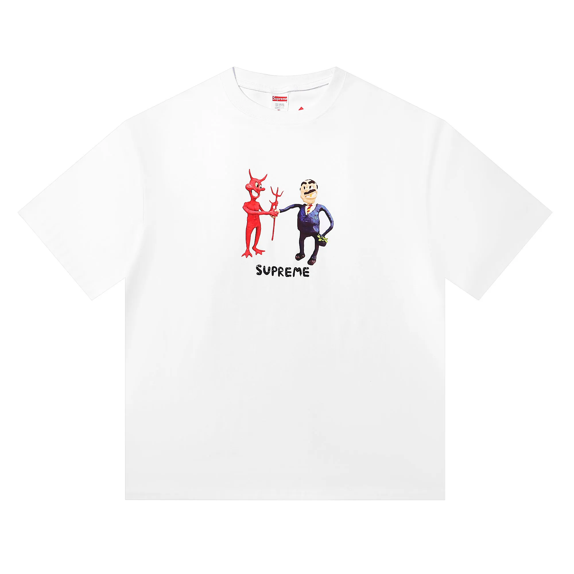 P136 supreme devil's deal white black SMLXL size shoulder width chest length S 52 56 70 M 54 58 72 L 56 60 74 XL 58 62 76