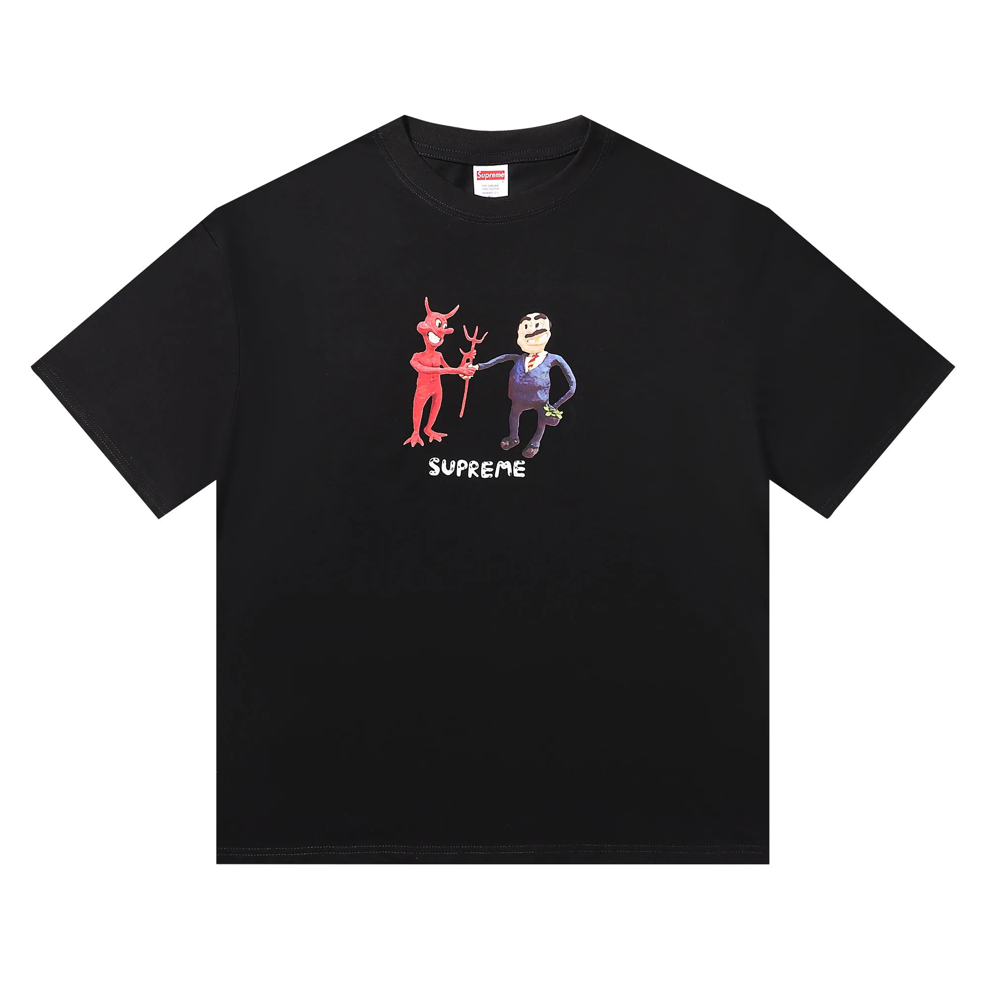 P136 supreme devil's deal white black SMLXL size shoulder width chest length S 52 56 70 M 54 58 72 L 56 60 74 XL 58 62 76