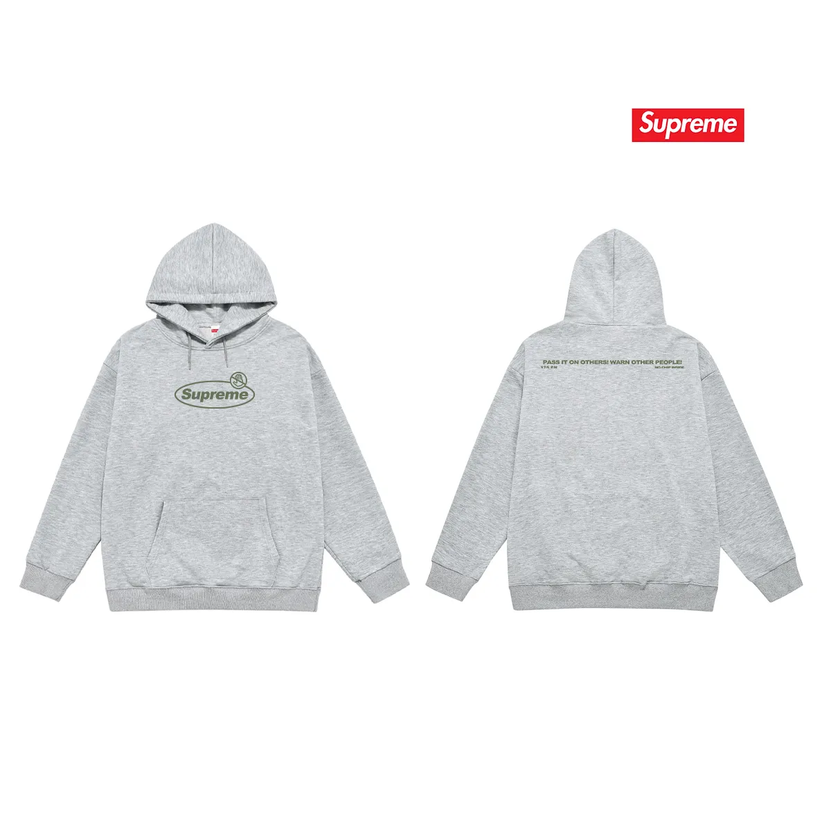 Style No. S2144 #terry P160💰 Velvet P170💰 Sup 74FW Warning Tee Warning Tee Warning Prohibited Slogan Logo Printing Hooded Sweatshirt Made of 400g large terry 430g silver fox velvet (drop shoulder large version) fabric Soft texture and no pilling Imported environmentally friendly printing glue The pattern is bright and three-dimensional Quality 💥Same style for men and women The upper body is trendy Color: black white gray Size: S M L XL XXL