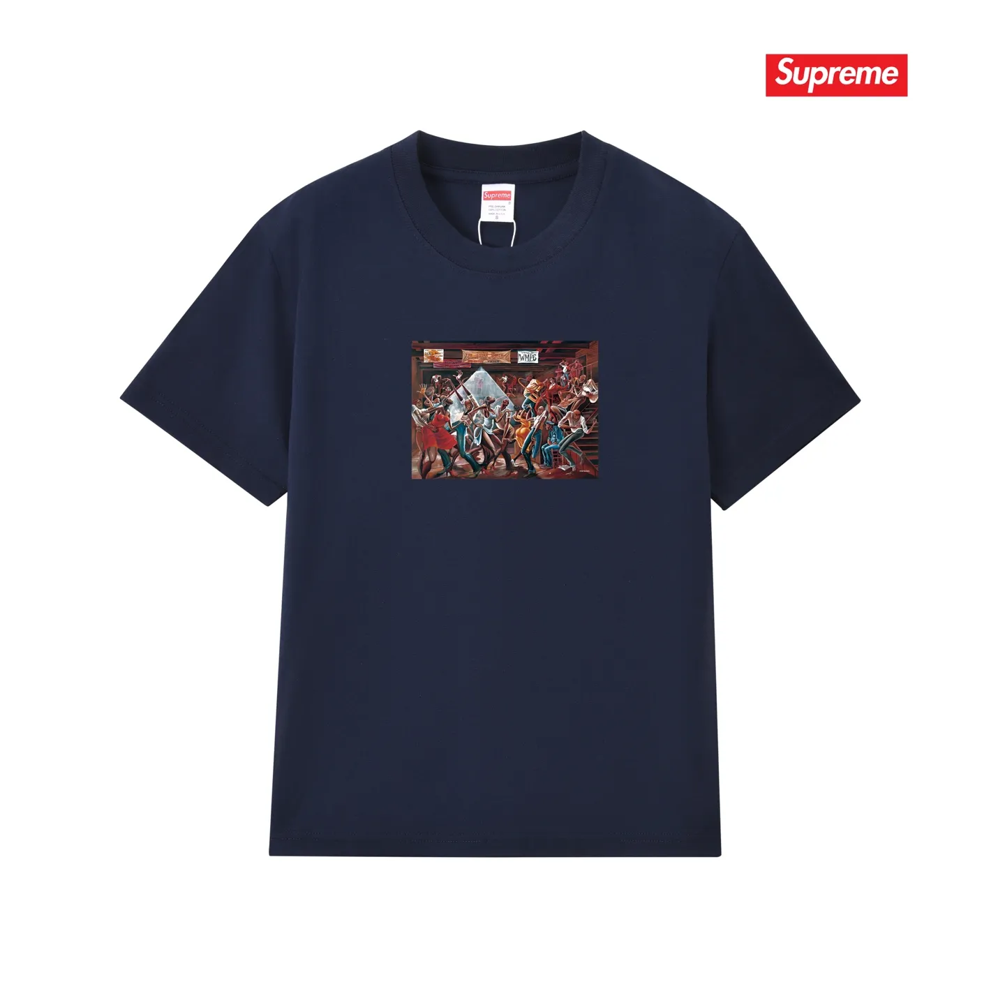 S203 P110💰 Supreme 25SS Ernie Barnes artist oil painting short-sleeved T-shirt loose fit using 260 grams of combed cotton double yarn, all three standards from fabrics to accessories are complete ZP imported Matsui company slurry printing will never crack The whole piece is made of three-needle five-thread technology (neckline-shoulder seam-sleeve seam double line, looks more three-dimensional and textured) consistent with the original version, classic version Feel free to compare zp. The whole piece adopts three-needle five-thread craftsmanship (neckline-shoulder seam-sleeve seam double thread, which looks more three-dimensional and textured). It has the same craftsmanship as the original original, classic version. Color: black, white, light gray, pink, navy. Size: S M L XL XXL