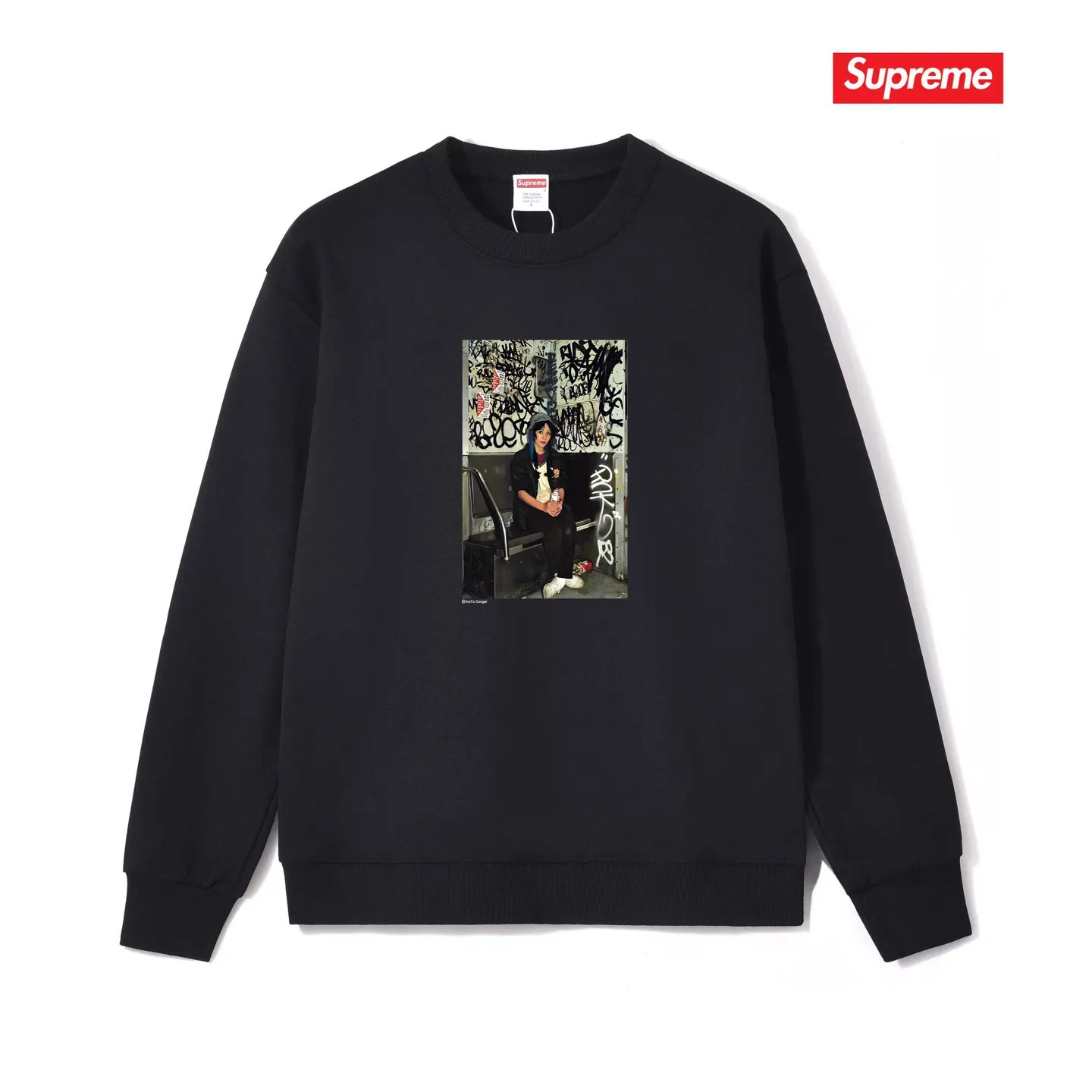 Style number S1181 #terry p150💰 plus velvet 160💰 Trendy brand Sup Pink lady pattern round neck sweatshirt Made of 400g large terry (drop shoulder large version) fabric, soft texture and no pilling Imported environmentally friendly printing glue The pattern is bright and three-dimensional Quality 💥Same style for men and women The upper body is trendy Color: black white gray Size: S M L XL XXL