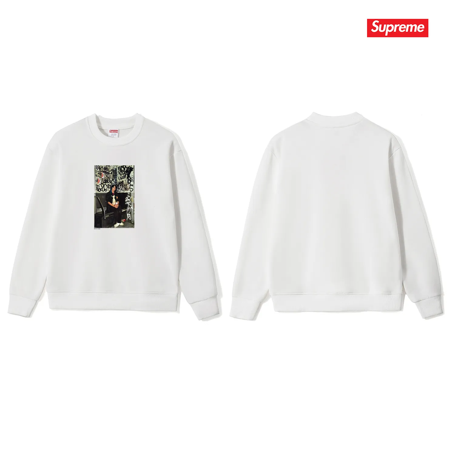 Style number S1181 #terry p150💰 plus velvet 160💰 Trendy brand Sup Pink lady pattern round neck sweatshirt Made of 400g large terry (drop shoulder large version) fabric, soft texture and no pilling Imported environmentally friendly printing glue The pattern is bright and three-dimensional Quality 💥Same style for men and women The upper body is trendy Color: black white gray Size: S M L XL XXL