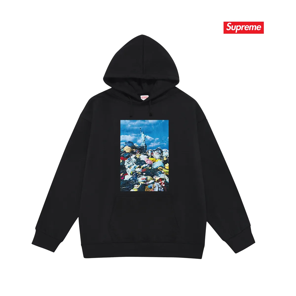 Style No. S2123 #terry P160💰 Velvet P170💰 SupremeFW22Week1Trash Tee landscape pattern printed hooded sweatshirt Made of 400g large terry 430g silver fox velvet (drop shoulder large version) fabric, soft texture and no pilling Imported environmentally friendly printing glue The pattern is bright and three-dimensional Quality 💥Same style for men and women The upper body is trendy Color: black white gray Size: S M L XL XXL