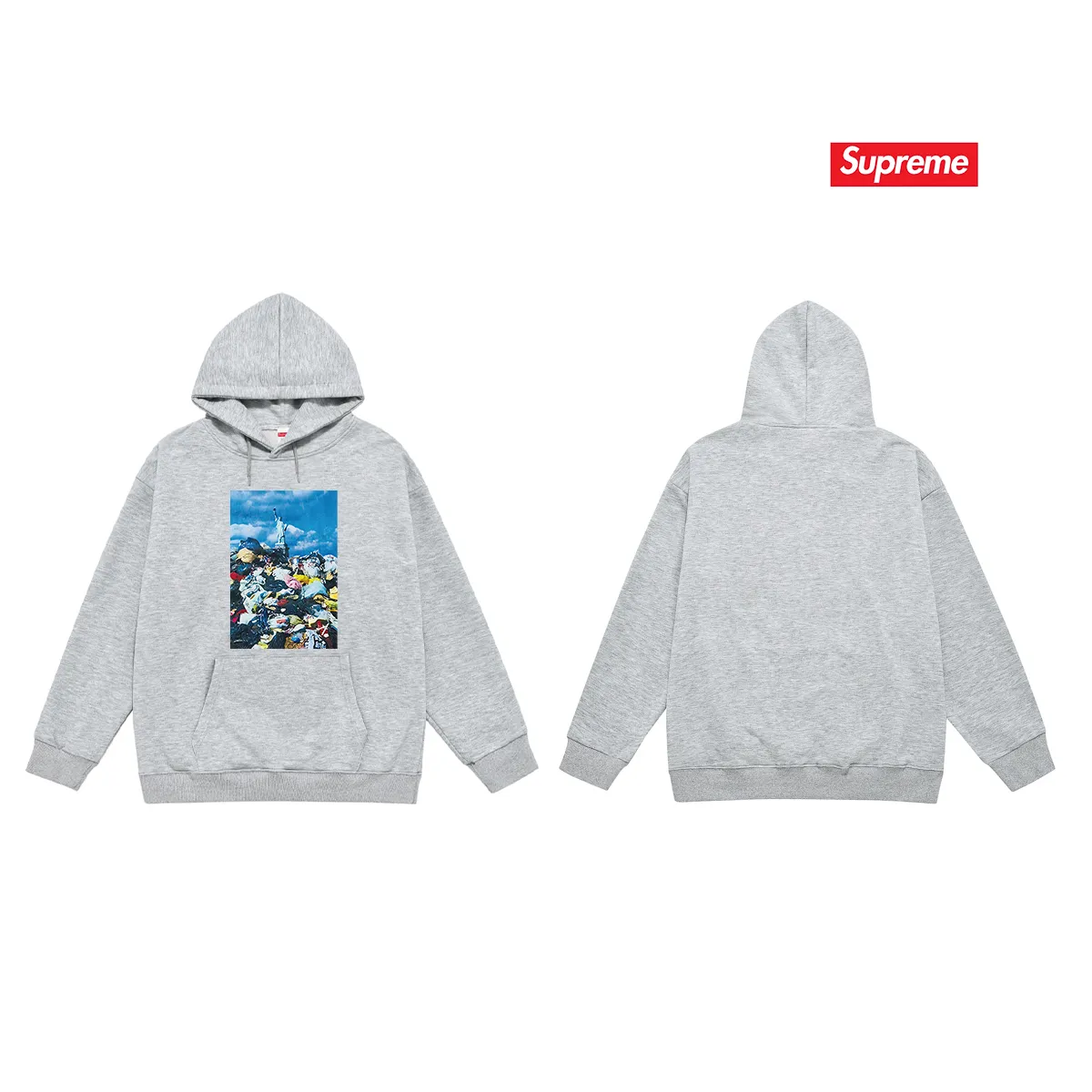 Style No. S2123 #terry P160💰 Velvet P170💰 SupremeFW22Week1Trash Tee landscape pattern printed hooded sweatshirt Made of 400g large terry 430g silver fox velvet (drop shoulder large version) fabric, soft texture and no pilling Imported environmentally friendly printing glue The pattern is bright and three-dimensional Quality 💥Same style for men and women The upper body is trendy Color: black white gray Size: S M L XL XXL