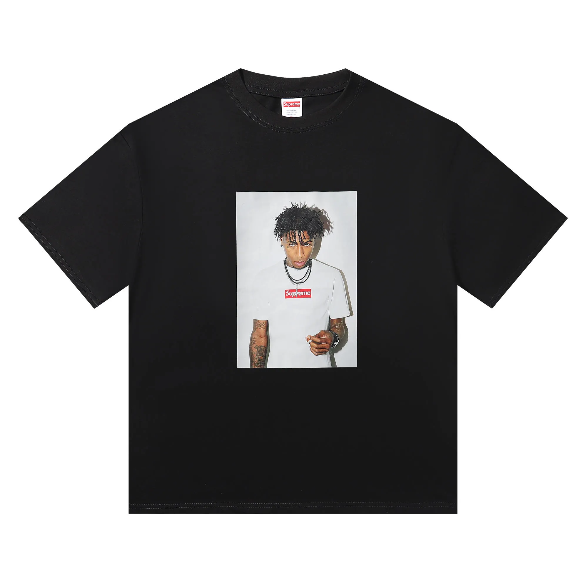 P136 supreme rapper white black SMLXL size shoulder width bust length S 52 56 70 M 54 58 72 L 56 60 74 XL 58 62 76