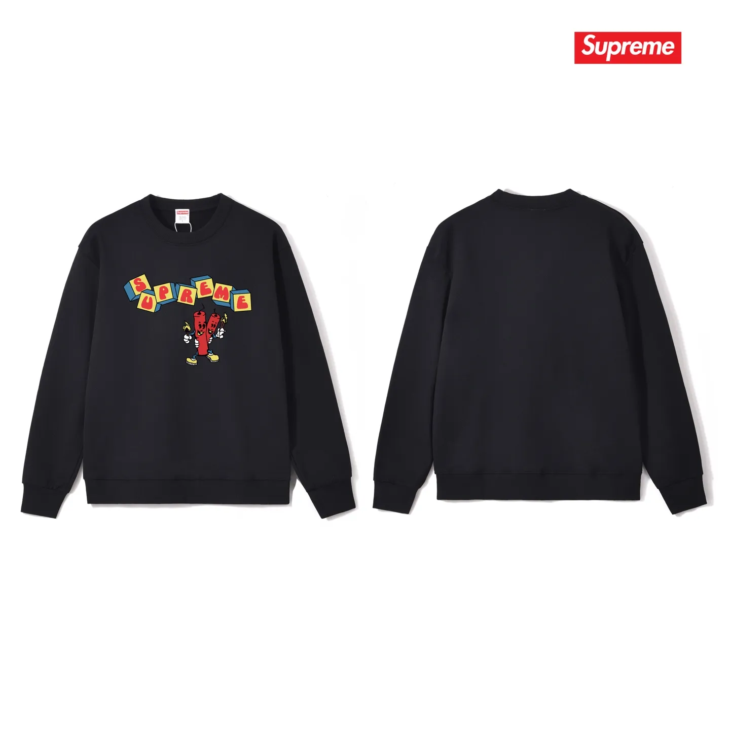 Style No. S1025 #terryp150💰 Velvet 160💰 Supreme SS19 Dynamite Tee printed round neck sweatshirt Made of 400g large terry (drop shoulder large version) fabric, soft texture and no pilling Imported environmentally friendly printing glue The pattern is bright and three-dimensional Quality 💥Same style for men and women The upper body is trendy Color: black white gray Size: S M L XL XXL