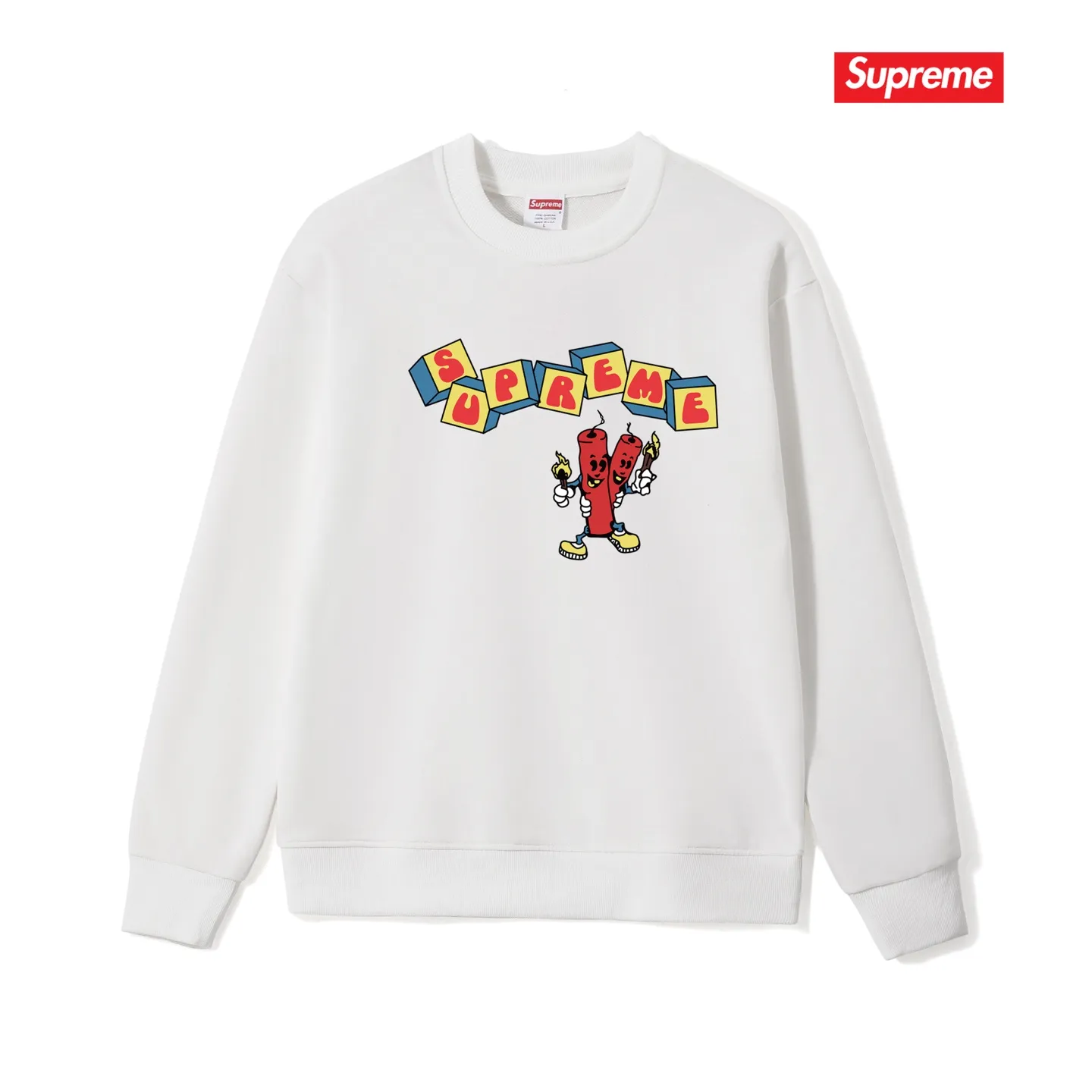 Style No. S1025 #terryp150💰 Velvet 160💰 Supreme SS19 Dynamite Tee printed round neck sweatshirt Made of 400g large terry (drop shoulder large version) fabric, soft texture and no pilling Imported environmentally friendly printing glue The pattern is bright and three-dimensional Quality 💥Same style for men and women The upper body is trendy Color: black white gray Size: S M L XL XXL