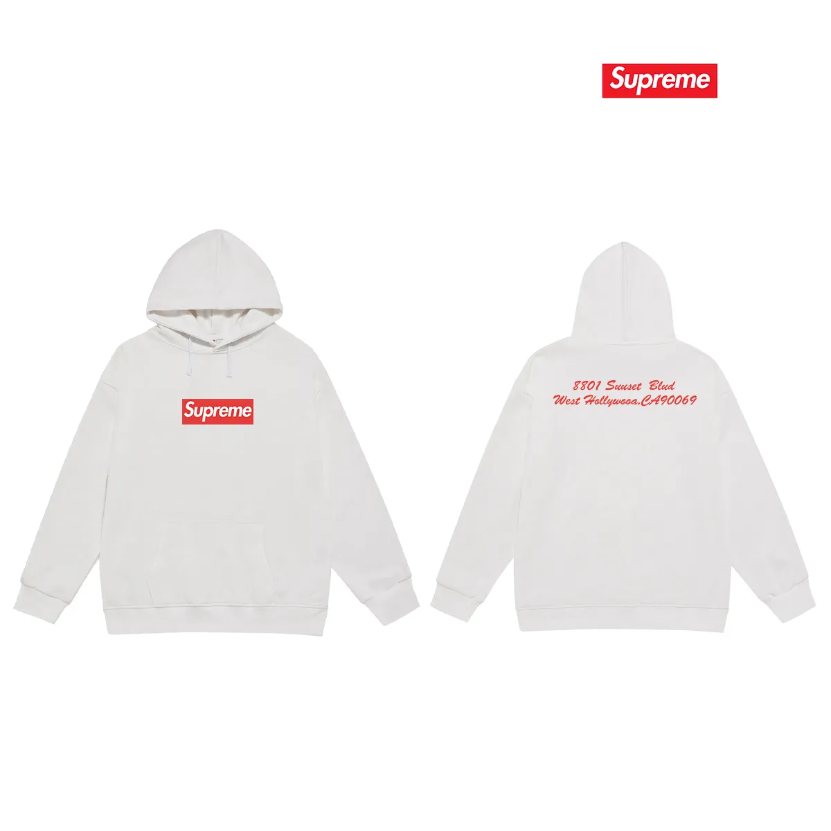 Style number S2030 #terry P160💰 Velvet P170💰 Supreme SS23 Spring and Summer Series Week 1 West Hollywood Box Logo Tee Los Angeles new store limited Box logo hooded sweatshirt Made of 400g large terry 430g silver fox velvet (drop shoulder large version) fabric, soft texture and no pilling, imported environmentally friendly printing glue, bright and three-dimensional patterns, quality 💥 Unisex style, the upper body is trendy Color: White Size: S M L XL XXL