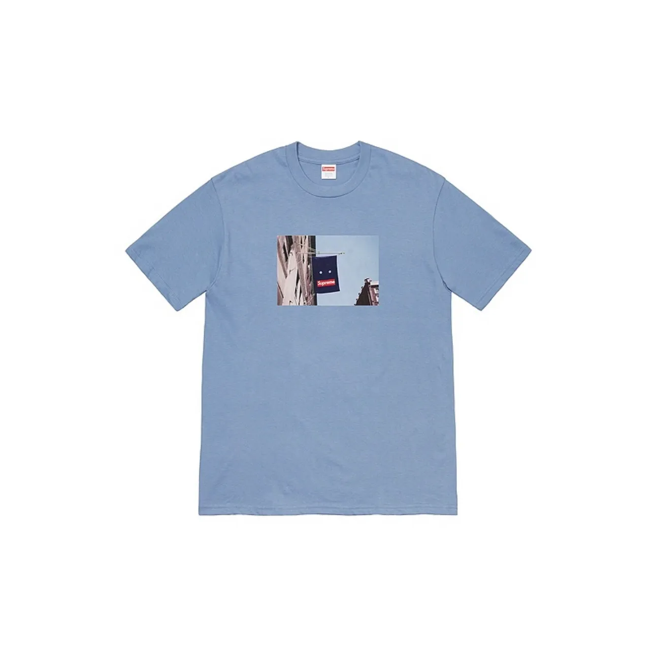 #S05 P110💰 Supreme FW19 Week 1 Banner Tee Banner short-sleeved T-shirt. The same style for men and women is made of 260g combed cotton double yarn. From fabrics to accessories, all three standards are complete and follow ZP. Imported Matsui company's slurry printing will never crack. The whole piece is made of three-needle five-thread technology. The neckline-shoulder seam-sleeve seam is double-lined, which looks more three-dimensional and textured. The same process as the original version, classic version Feel free to compare zp. The whole piece adopts three-needle five-thread craftsmanship (neck-shoulder seam-sleeve seam double thread, which looks more three-dimensional and textured). It has the same craftsmanship as the original original, classic version. Color: Apricot, Tibetan, White, Gray, Red, Blue. Size: S M L XL XXL