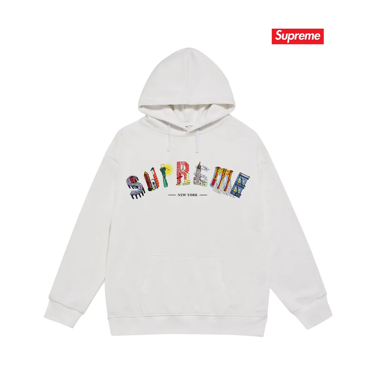 Style No. S2137 #Terry P160💰 Velvet P170💰 Fashionable new heavyweight pure cotton Sup letter printed hooded sweatshirt. Made of 400g large terry 430g silver fox velvet (drop shoulder large version) fabric. The texture is soft and non-pilling. Imported environmentally friendly printing glue. The pattern is bright and three-dimensional. Quality💥Same style for men and women. The upper body is trendy. Color: black white gray Size: S M L XL XXL