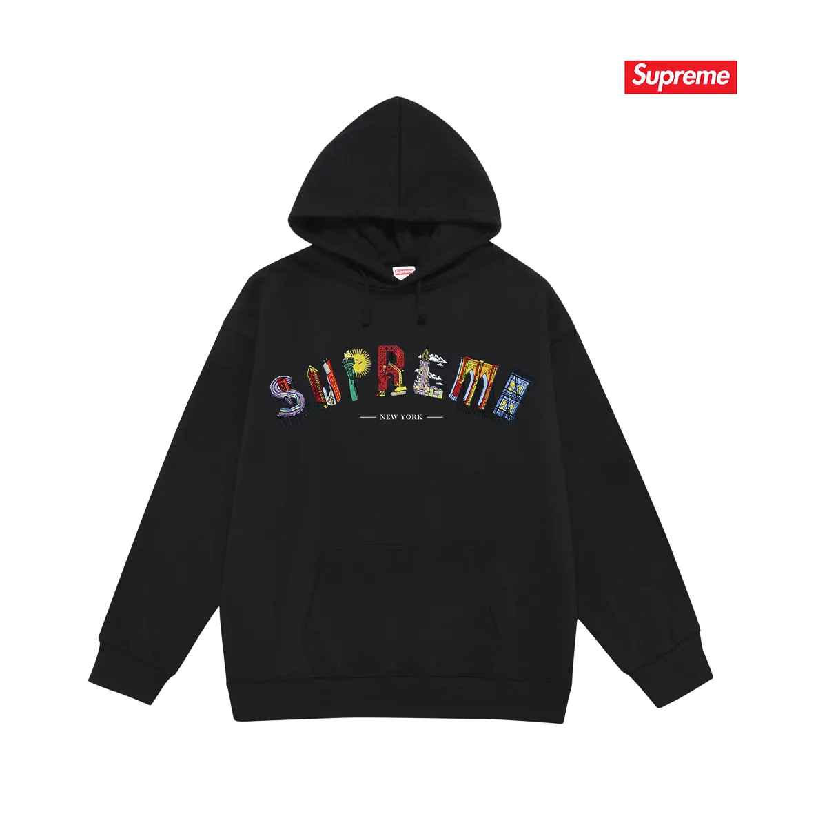Style No. S2137 #Terry P160💰 Velvet P170💰 Fashionable new heavyweight pure cotton Sup letter printed hooded sweatshirt. Made of 400g large terry 430g silver fox velvet (drop shoulder large version) fabric. The texture is soft and non-pilling. Imported environmentally friendly printing glue. The pattern is bright and three-dimensional. Quality💥Same style for men and women. The upper body is trendy. Color: black white gray Size: S M L XL XXL