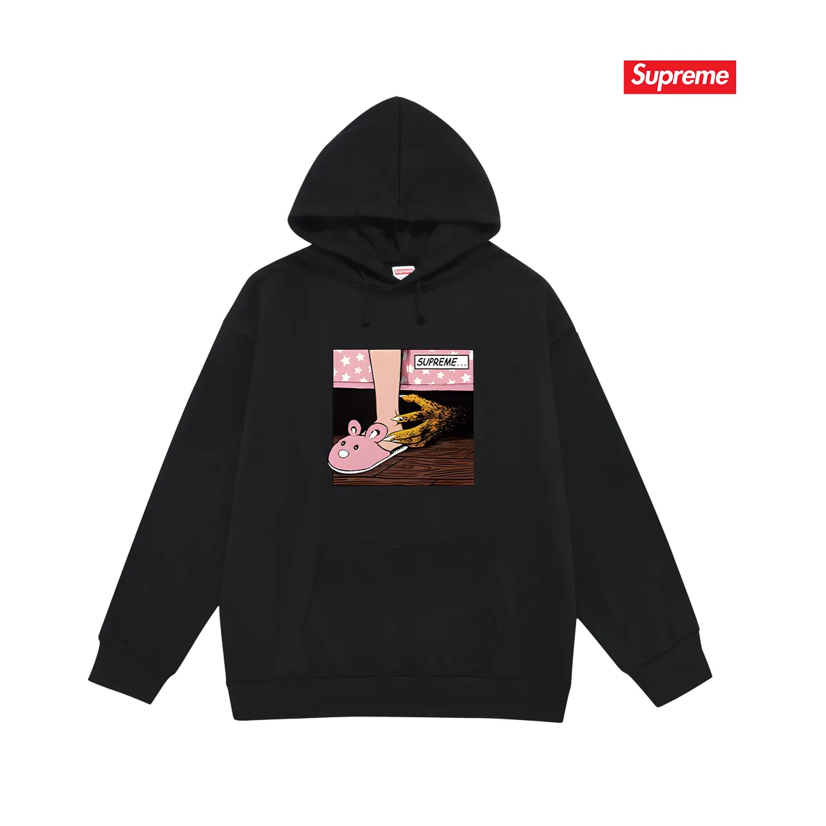 Style No. S2202 #terry P160💰 Velvet P170💰 Supreme American trendy brand unisex hooded sweatshirt. Made of 400g large terry 430g silver fox velvet (drop shoulder large version) fabric. The texture is soft and non-pilling. Imported environmentally friendly printing glue. The pattern is bright and three-dimensional. Quality💥Same style for men and women. The upper body is trendy. Color: black white gray Size: S M L XL XXL