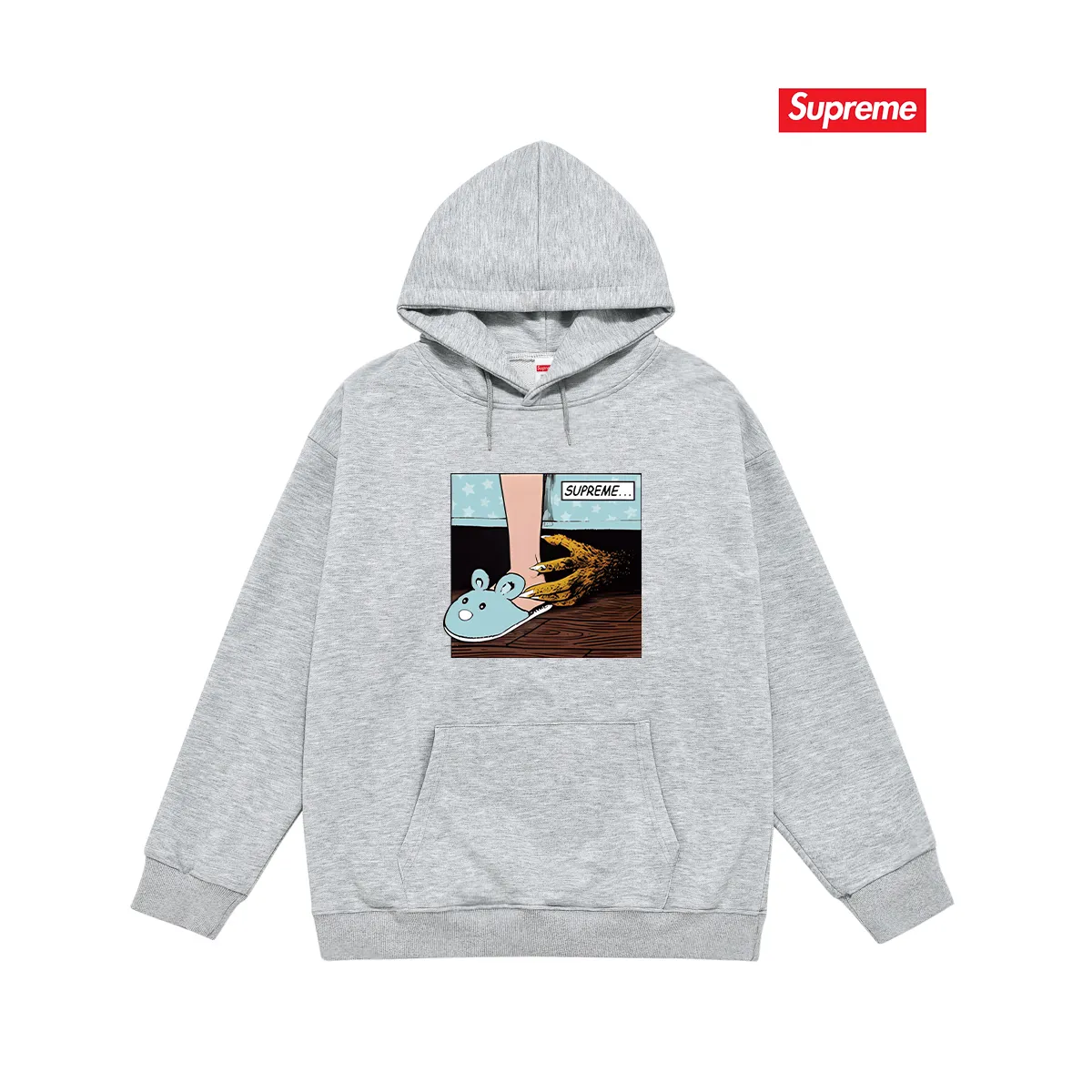 Style No. S2202 #terry P160💰 Velvet P170💰 Supreme American trendy brand unisex hooded sweatshirt. Made of 400g large terry 430g silver fox velvet (drop shoulder large version) fabric. The texture is soft and non-pilling. Imported environmentally friendly printing glue. The pattern is bright and three-dimensional. Quality💥Same style for men and women. The upper body is trendy. Color: black white gray Size: S M L XL XXL