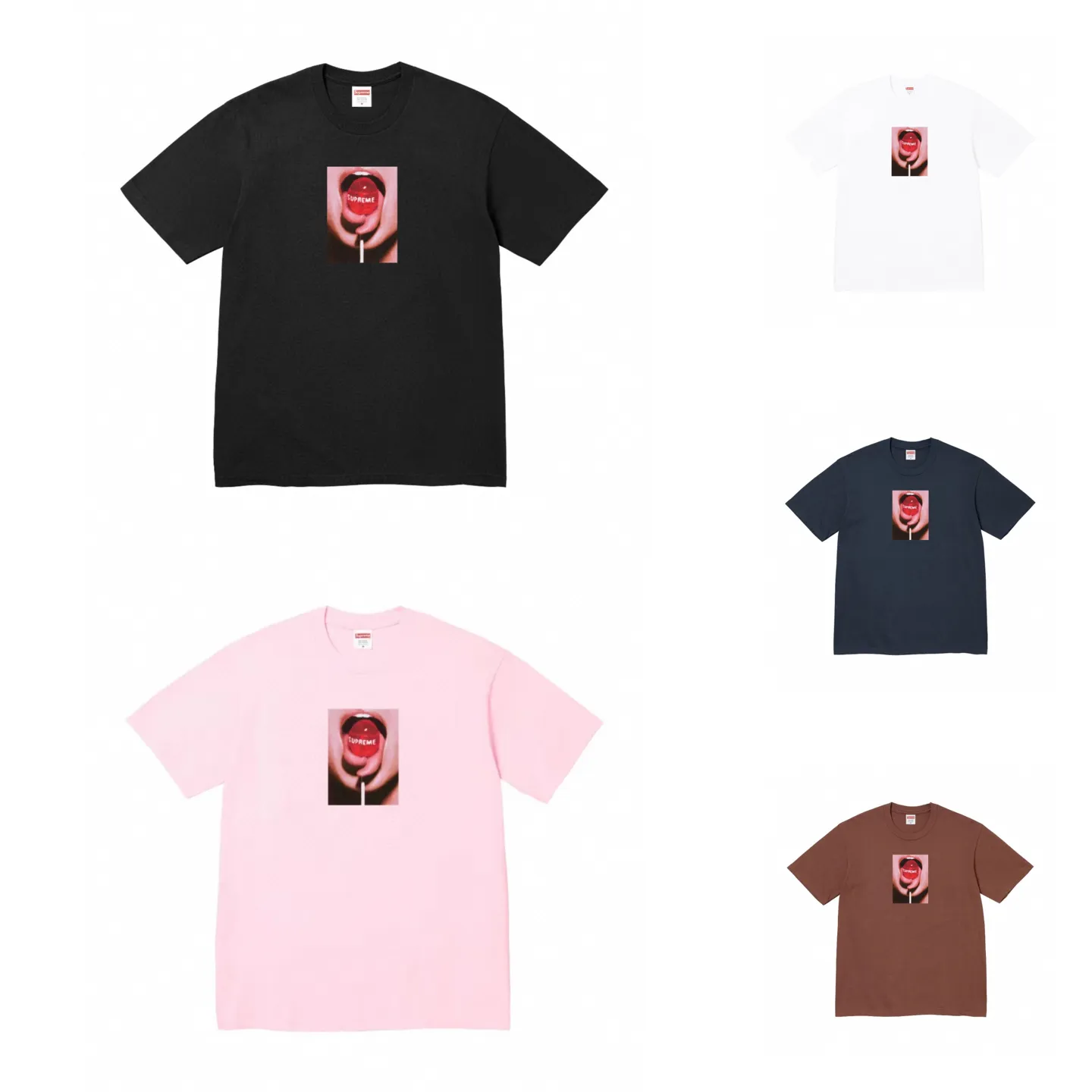 #S87 P110💰 Supreme FW24 WEEK1 Tera Patrick Tee classic cotton printed short-sleeved T-shirt. The same style for men and women uses 260 grams of combed cotton double yarn. From fabrics to accessories, all three standards are complete and follow ZP. Imported Matsui company slurry printing will never crack. The whole piece is made of three-needle five-thread technology. The neckline-shoulder seam-sleeve seam is double-lined, which looks more three-dimensional and textured.) The same process as the authentic original version, classic version Feel free to compare zp. The whole piece adopts three-needle five-thread craftsmanship (neckline-shoulder seam-sleeve seam double thread, which looks more three-dimensional and textured). It has the same craftsmanship as the original original, classic version. Color: brown, black, pink, white, navy. Size: S M L XL XXL