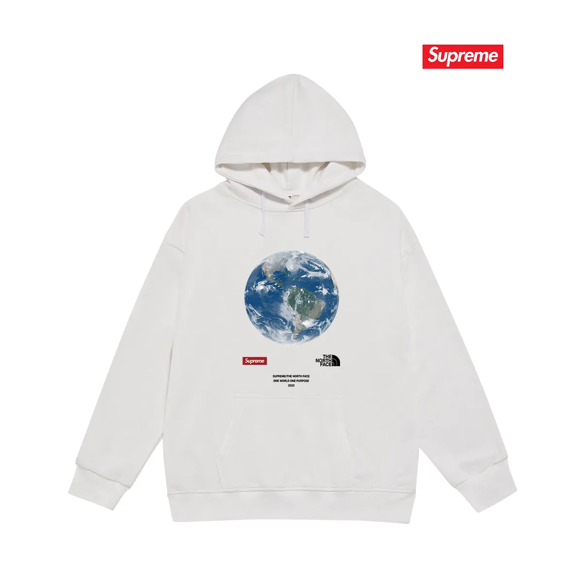Style No. S2156 #terry P160💰 Velvet P170💰 20SS One World Tee One Earth Charity Hooded Sweatshirt Made of 400g large terry 430g silver fox velvet (off-shoulder large version) fabric, soft and non-pilling, imported environmentally friendly printing glue, bright and three-dimensional pattern, quality 💥Same style for men and women, the upper body is fashionable Color: black white gray Size: S M L XL XXL
